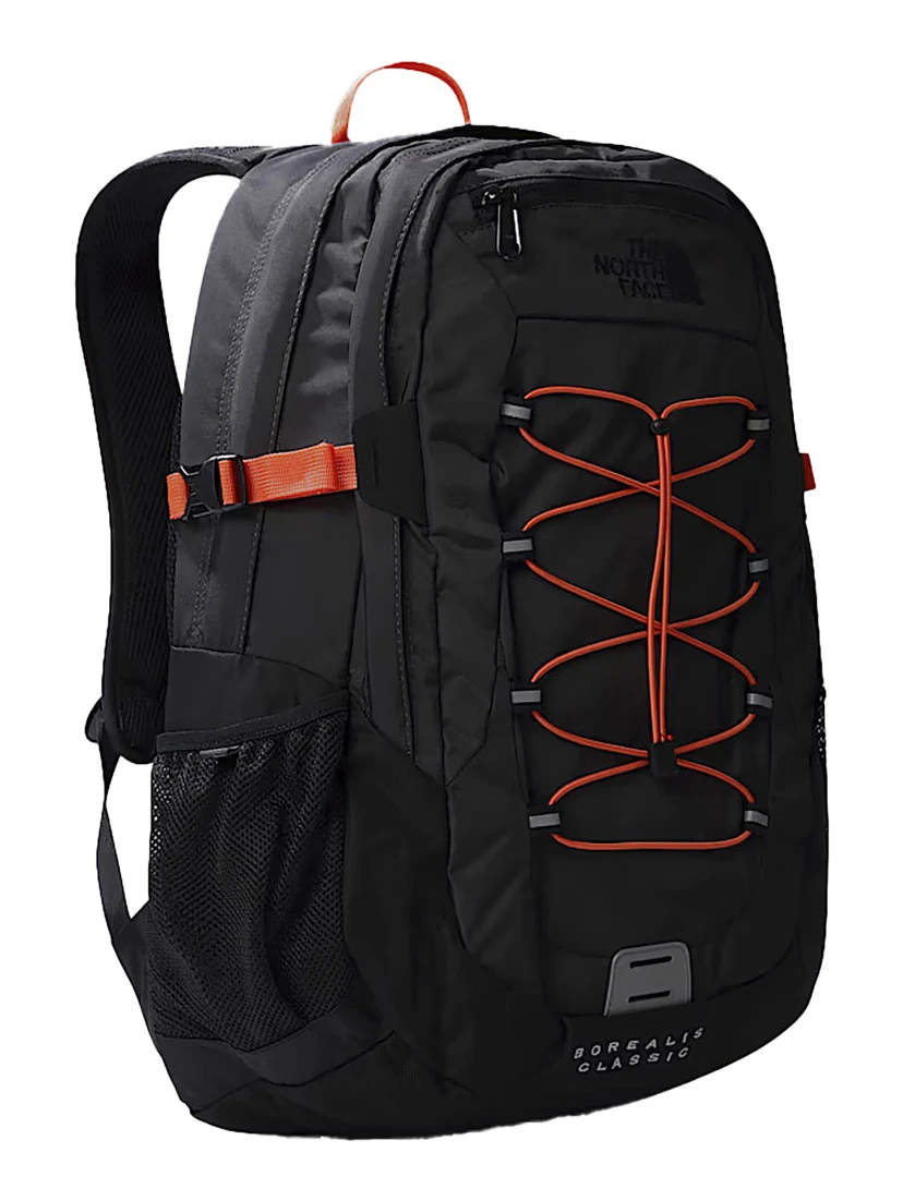 Borealis Classic Grey Backpack With Contrasting Logo Print in Tech Fabric Man
