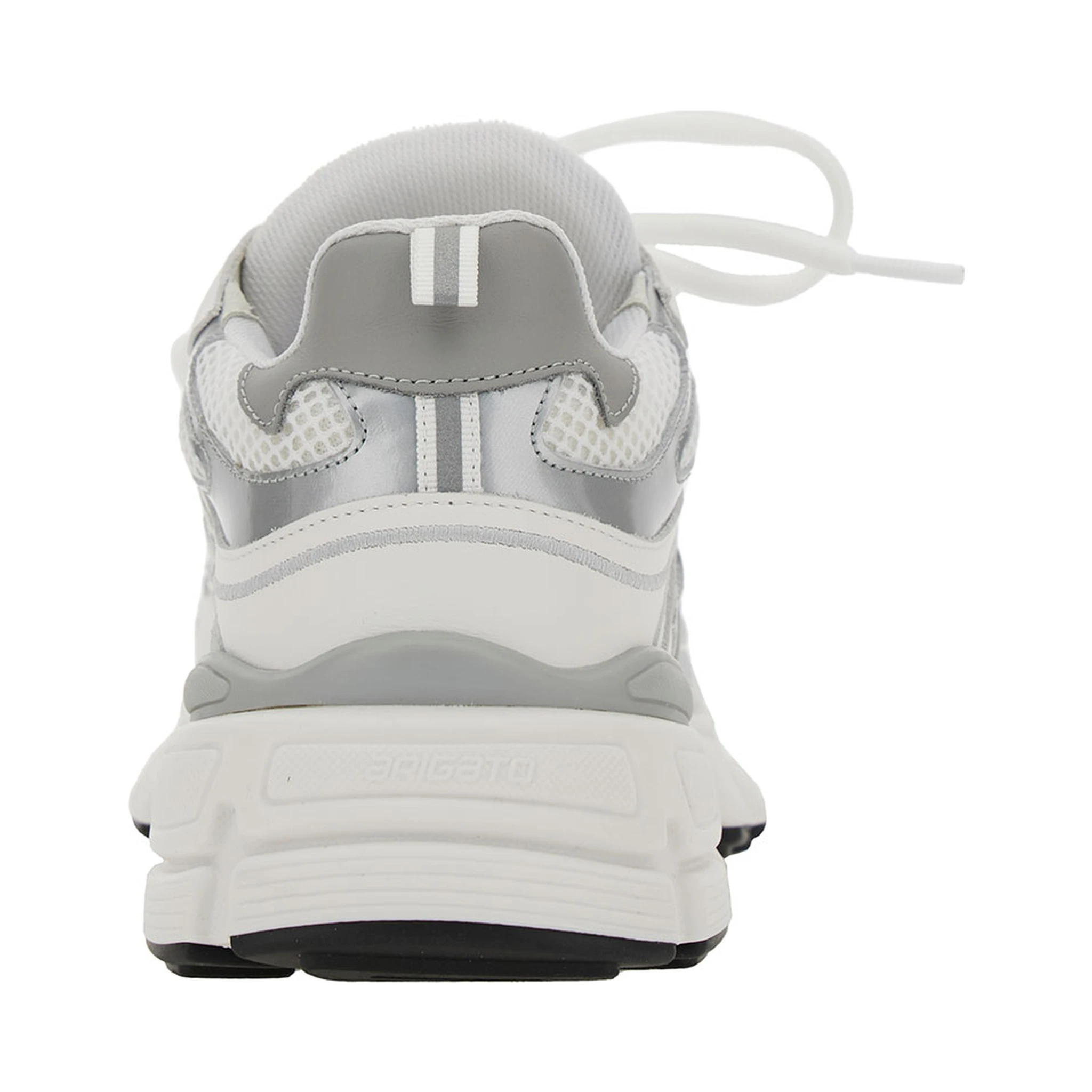 Marathon Ghost Runner White Low Top Sneakers with Reflectivce Details in Leather Blend Woman