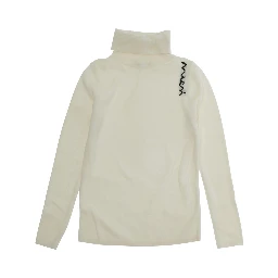 White High Neck Jumperwith Logo on Front in Wool Blend Girl