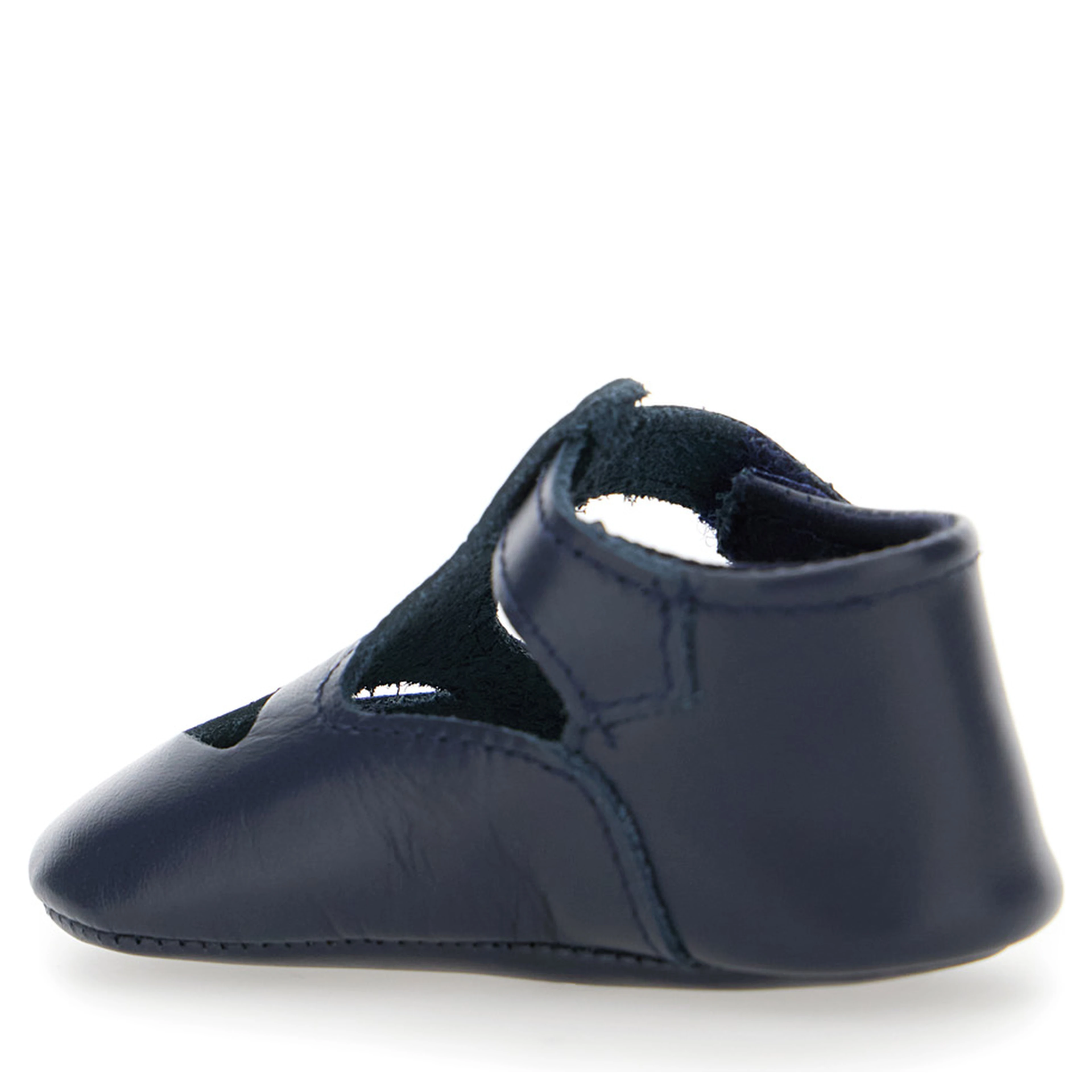 Blue Ballet Shoes with Cut-Out on the Front and Touch-Strap Closure in Leather Baby