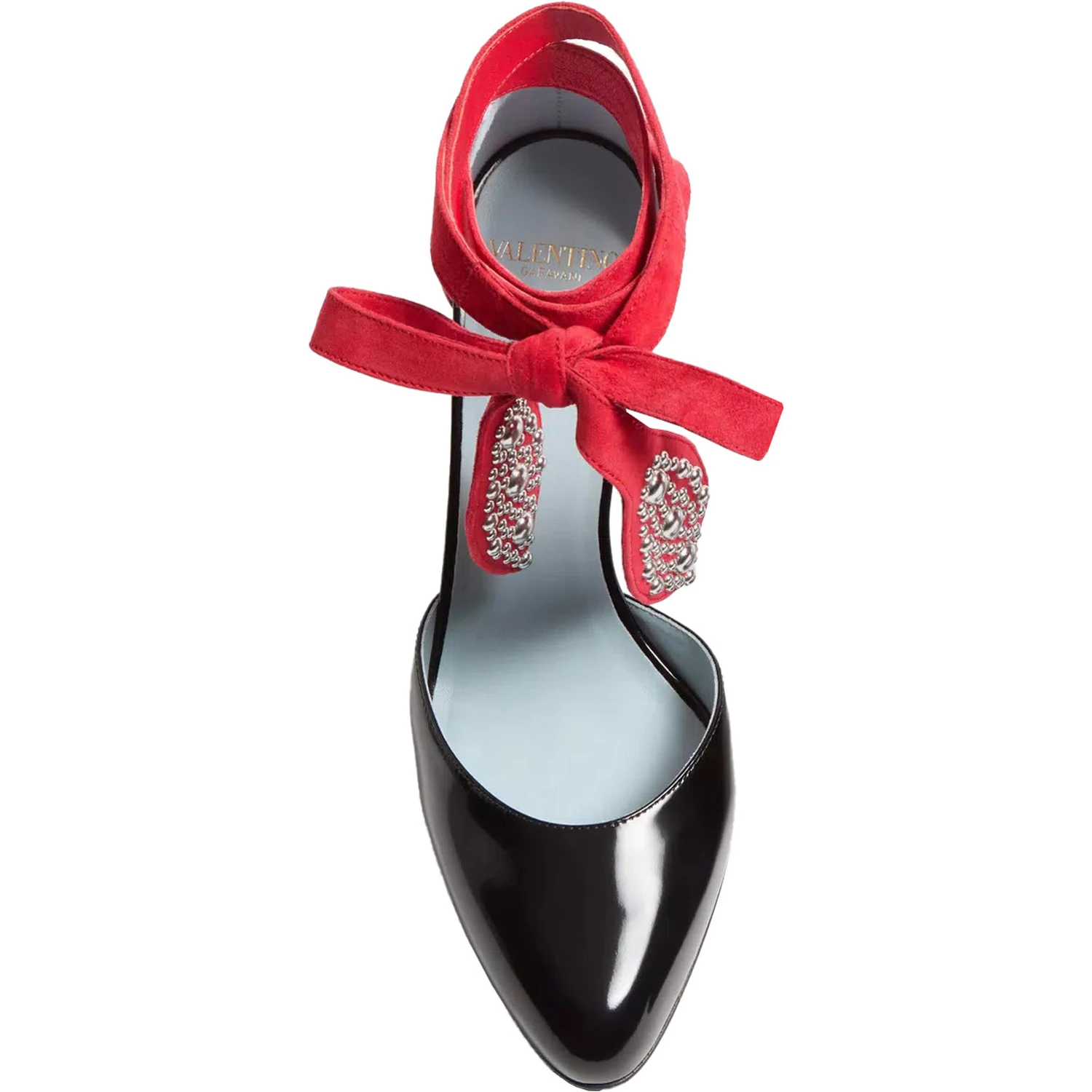 Foliefoliage Black Pumps Bead Embellishment and Color-Block Design in Leather Woman