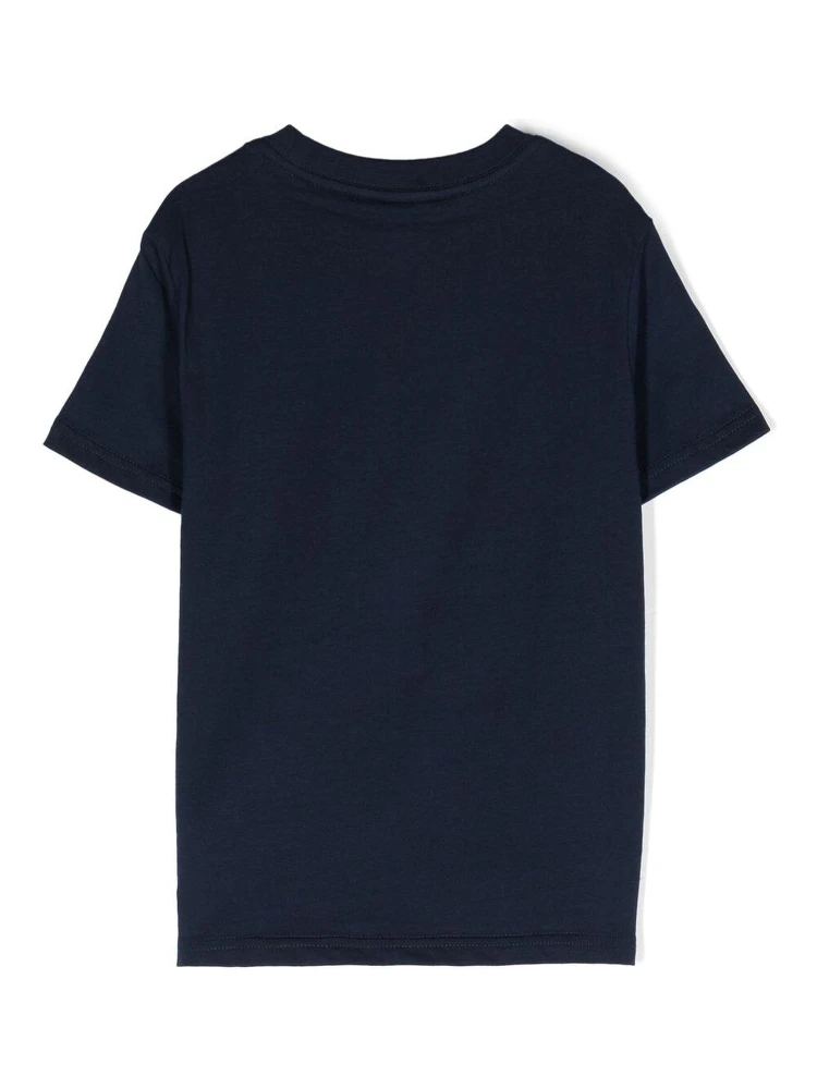 Blue T-shirt with Logo in Cotton Boy alternative