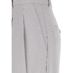 Metallic Pants with High Waist and Front Pences in Tech Fabric Woman