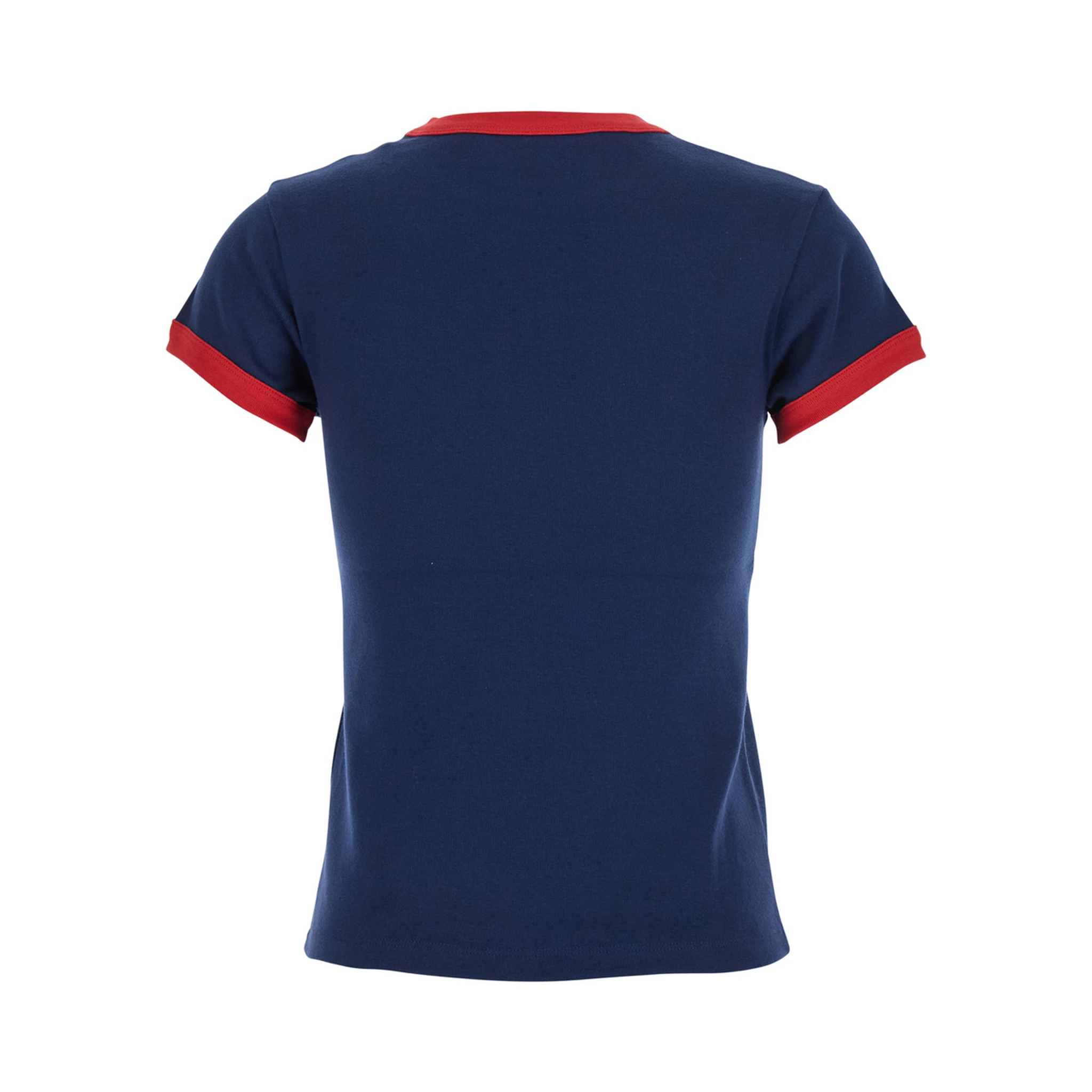 Blue T-Shirt with Chez Valentino Print on the Front in Cotton Woman