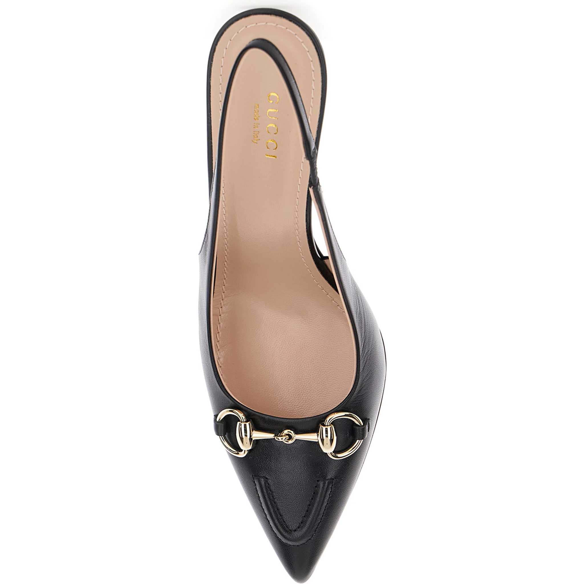 Erin Black Slingback Pumps with Horsebit Detail in Leather Woman