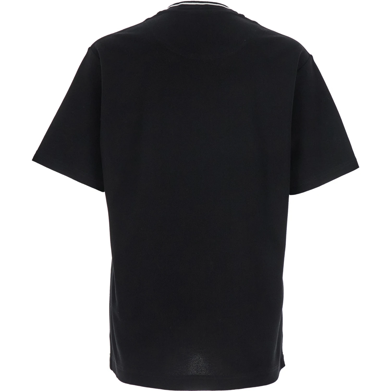 Black Crewneck T-Shirt with Logo Embroidery on the Front in Cotton Man