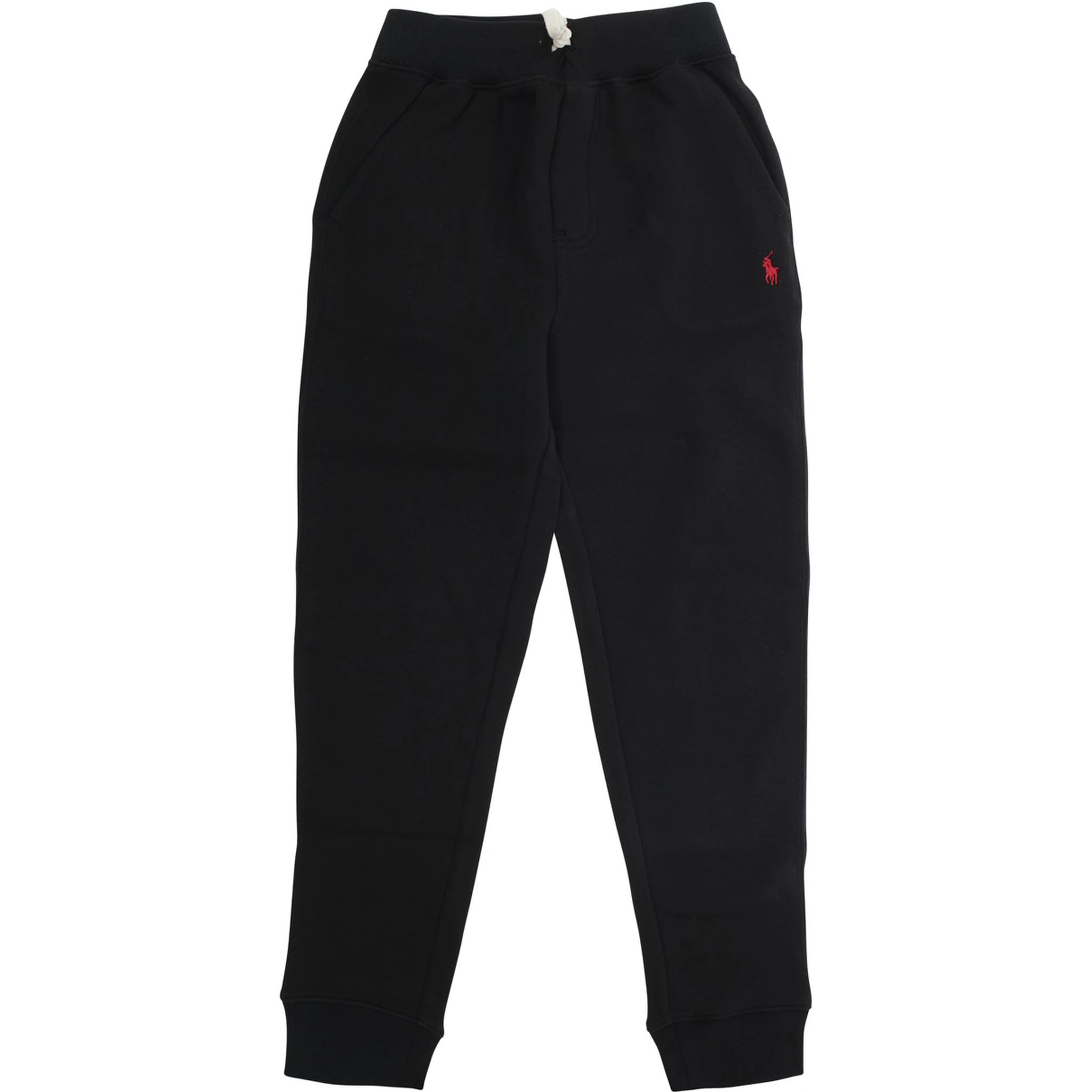 Black Pants with Elasticated Waist and Pony Logo on Front in Cotton Boy