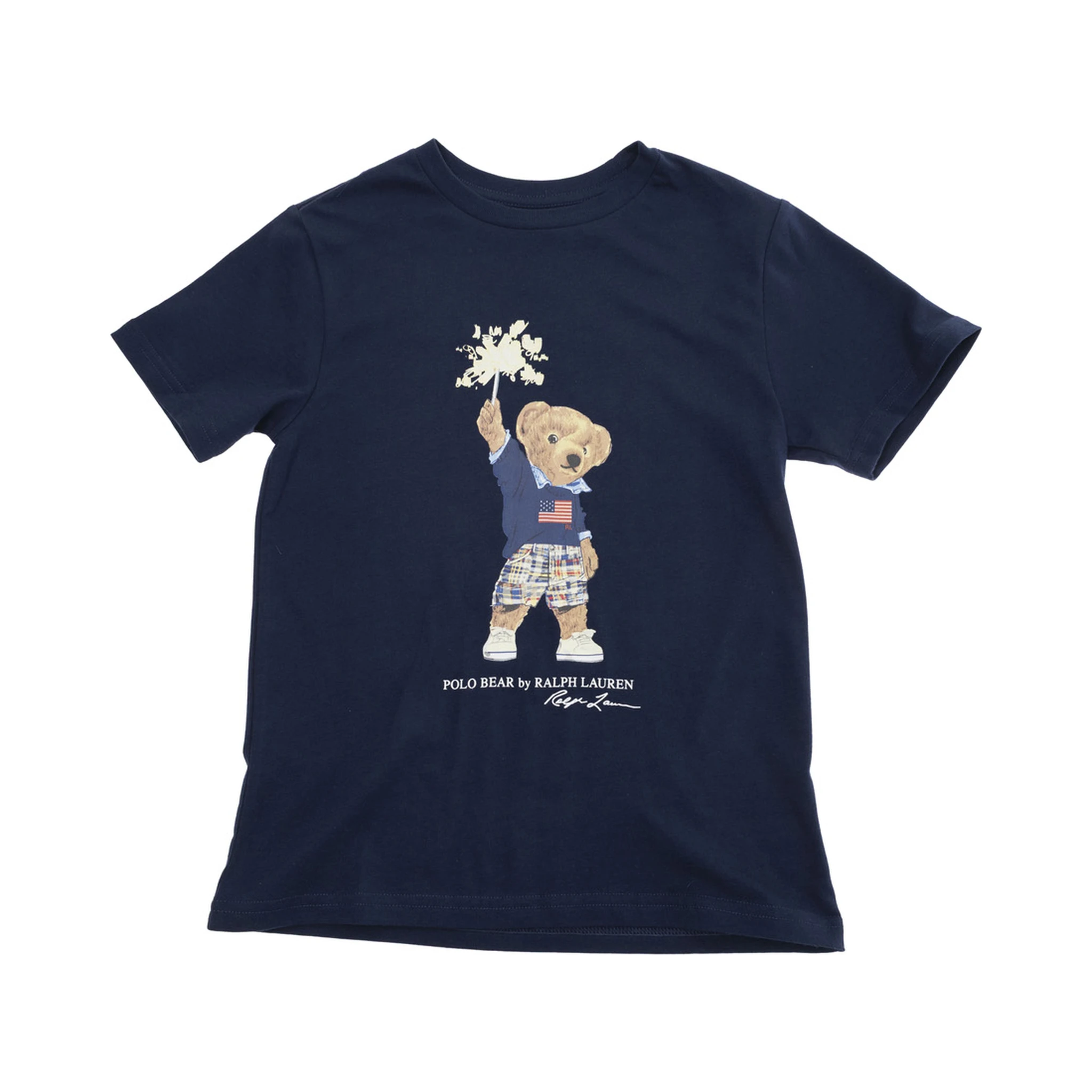 Blue Crewneck T-Shirt with Maxi Logo Print on the Front in Cotton Boy