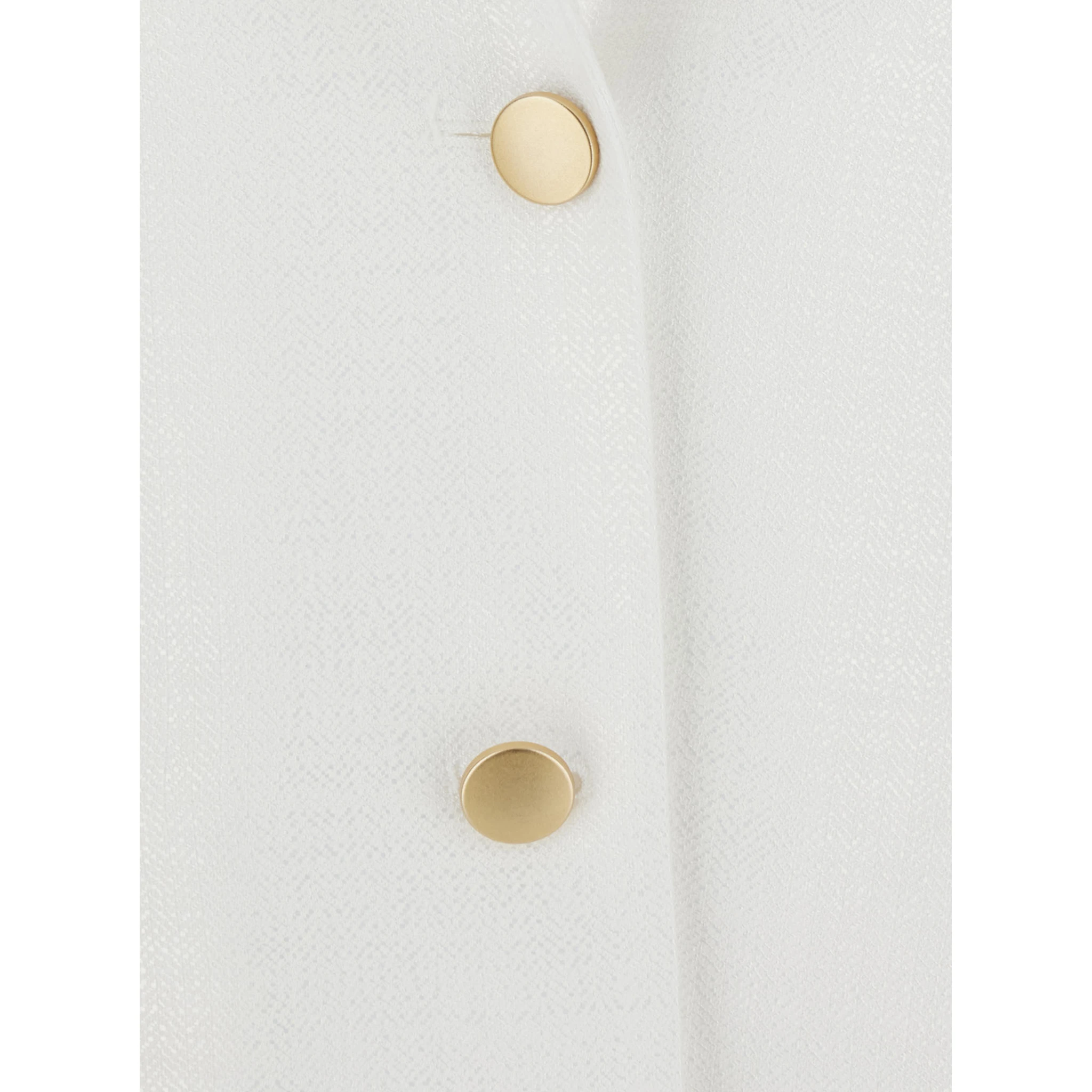 White Jacket with Pointed Lapels and Front Pockets in Viscose Blend Woman