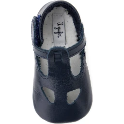Blue Ballet Shoes with Cut-Out on the Front and Touch-Strap Closure in Leather Baby