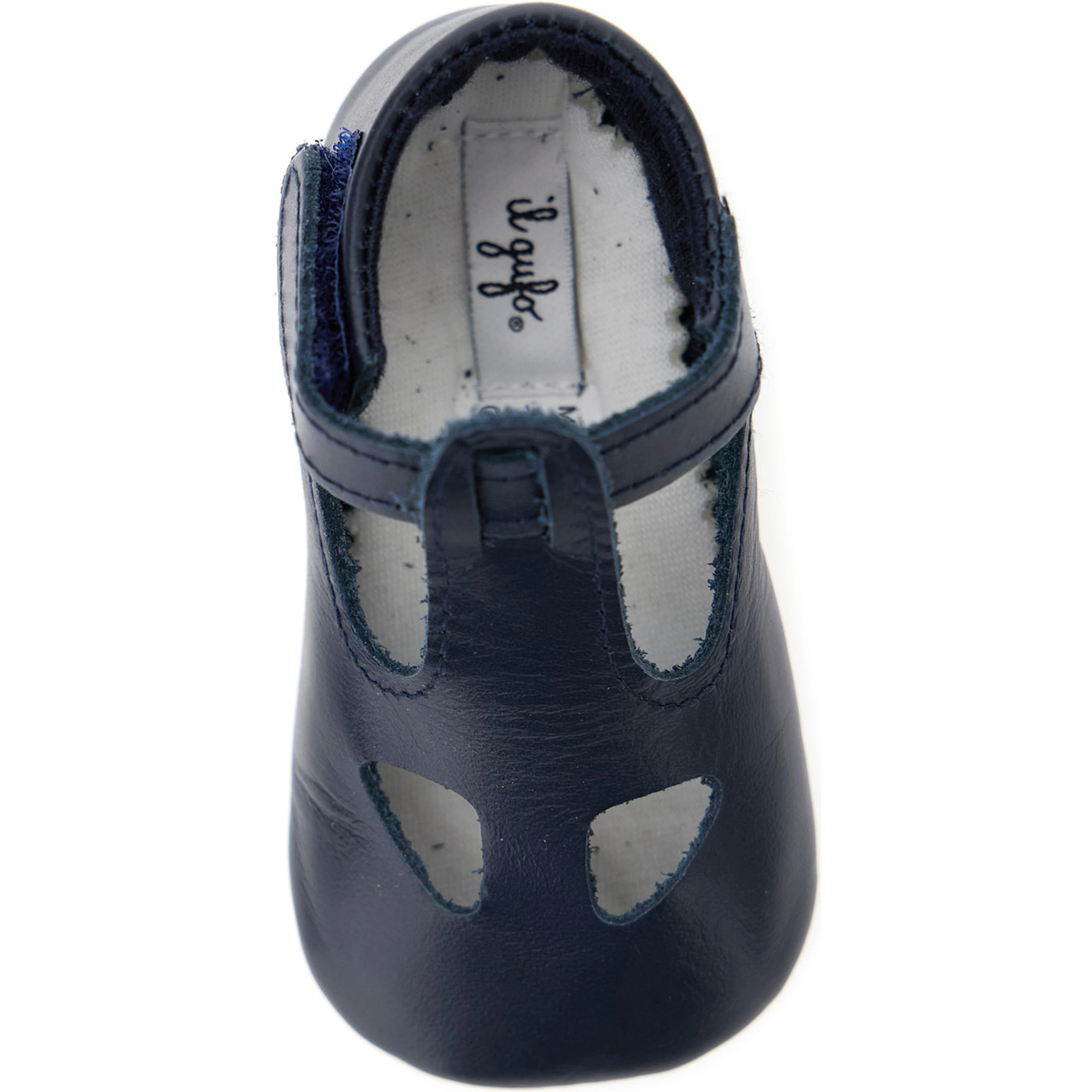 Blue Ballet Shoes with Cut-Out on the Front and Touch-Strap Closure in Leather Baby