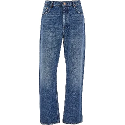Blue Jeans with Belt Loops in Denim Man