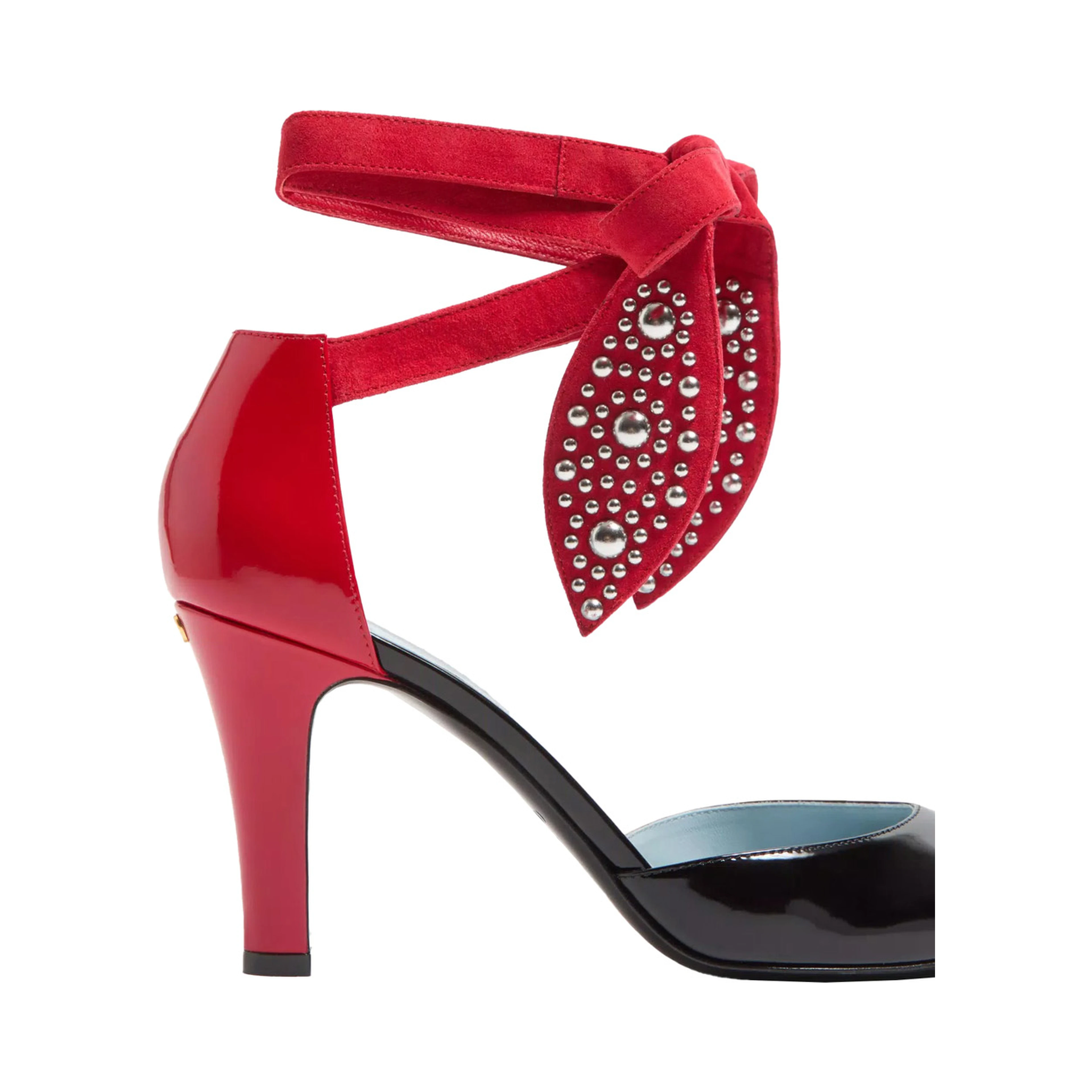 Foliefoliage Black Pumps Bead Embellishment and Color-Block Design in Leather Woman