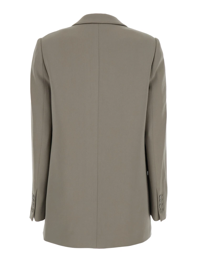 Brown Single-Breasted Jacket with Notched Revers in Tech Fabric Woman alternative