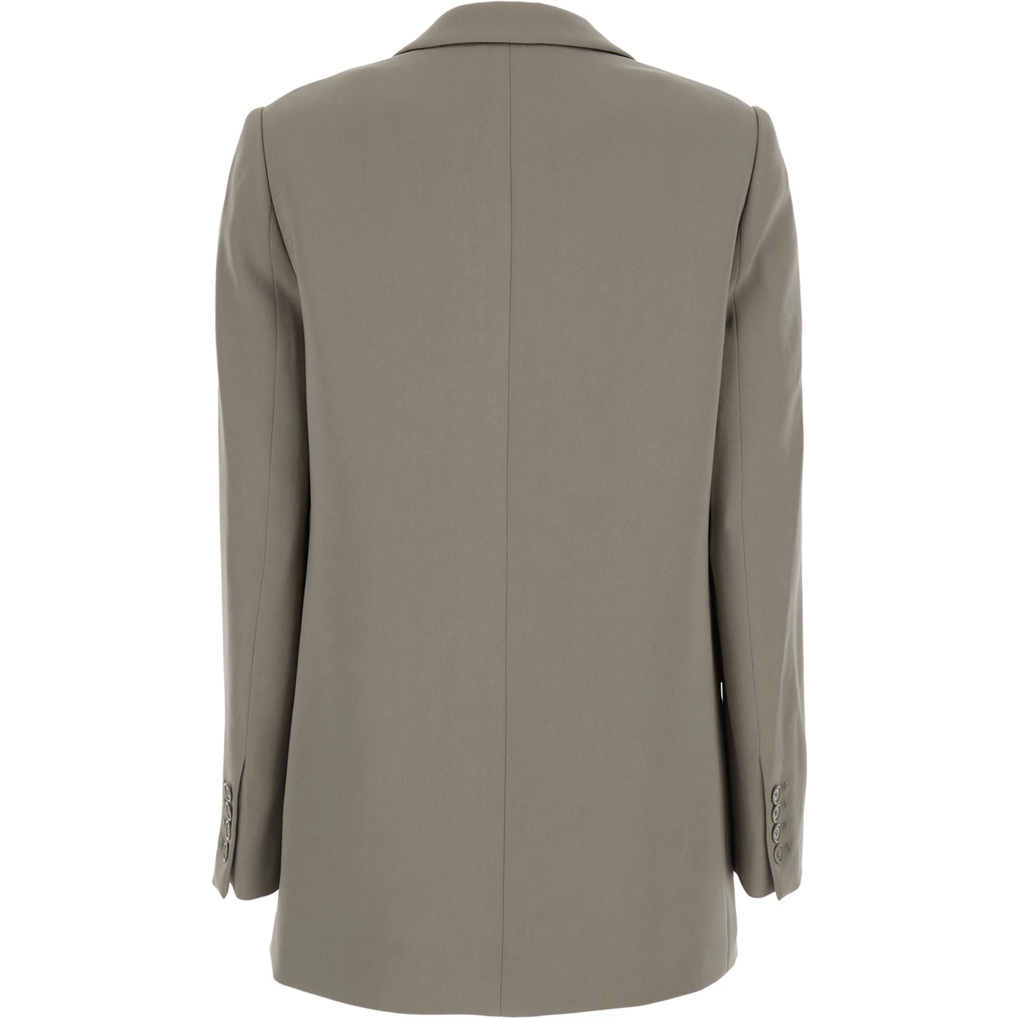Brown Single-Breasted Jacket with Notched Revers in Tech Fabric Woman