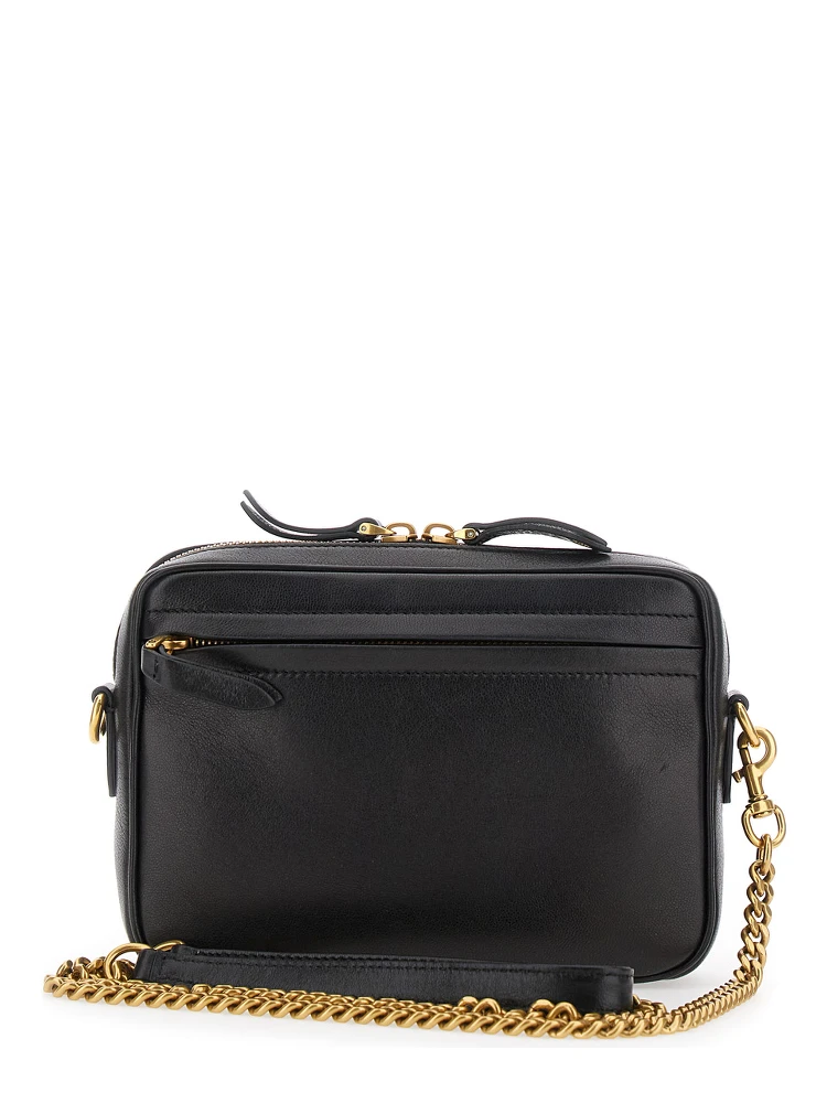 Viva Superstar Black Crossbody Bag with Maxi VLogo on the Front and Adjustable and Removable Shoulder Strap in Leather Man alternative