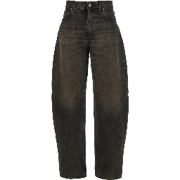 Bibi Brown Jeans with Logo Patch on the Rear and Tapered Leg in Denim Woman