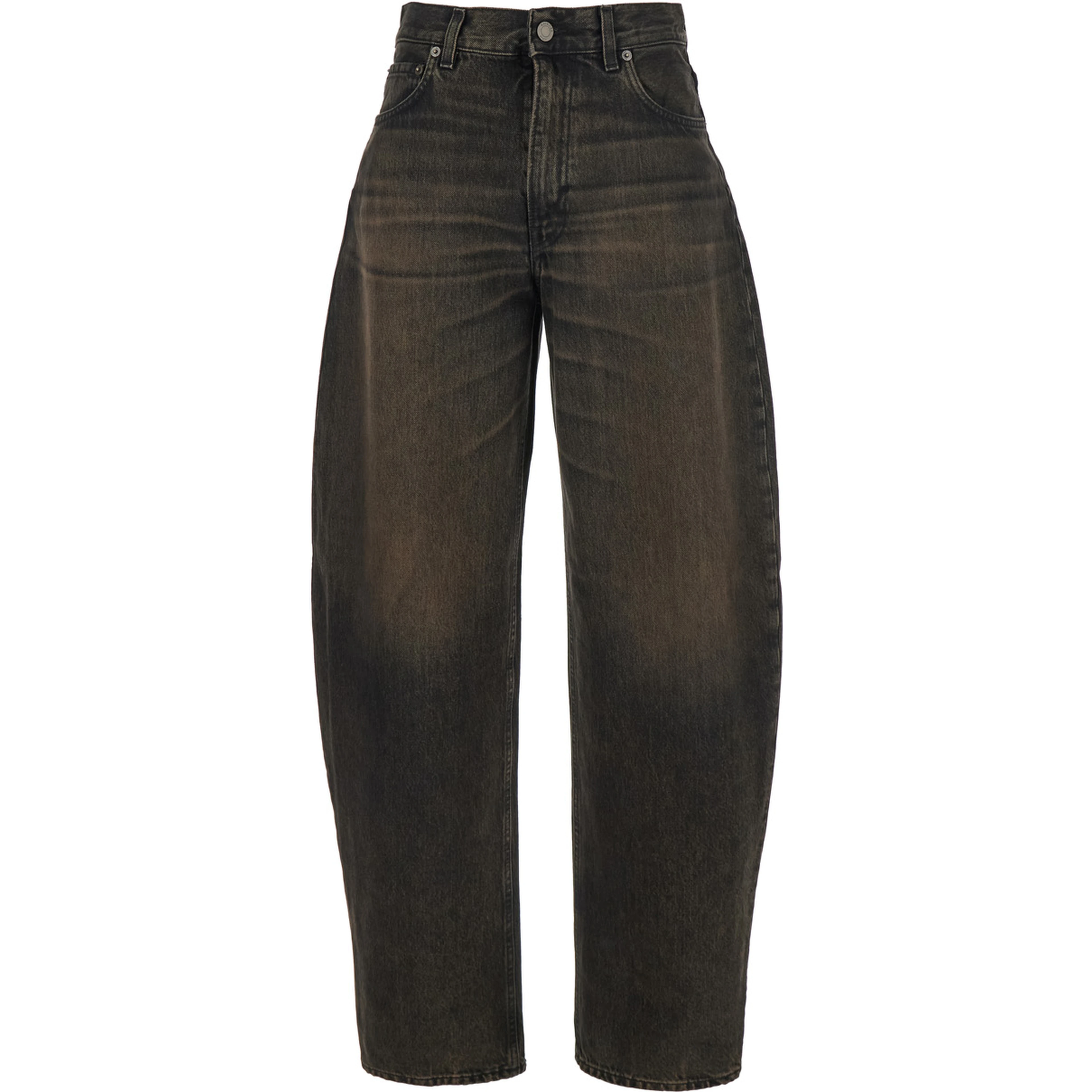Bibi Brown Jeans with Logo Patch on the Rear and Tapered Leg in Denim Woman