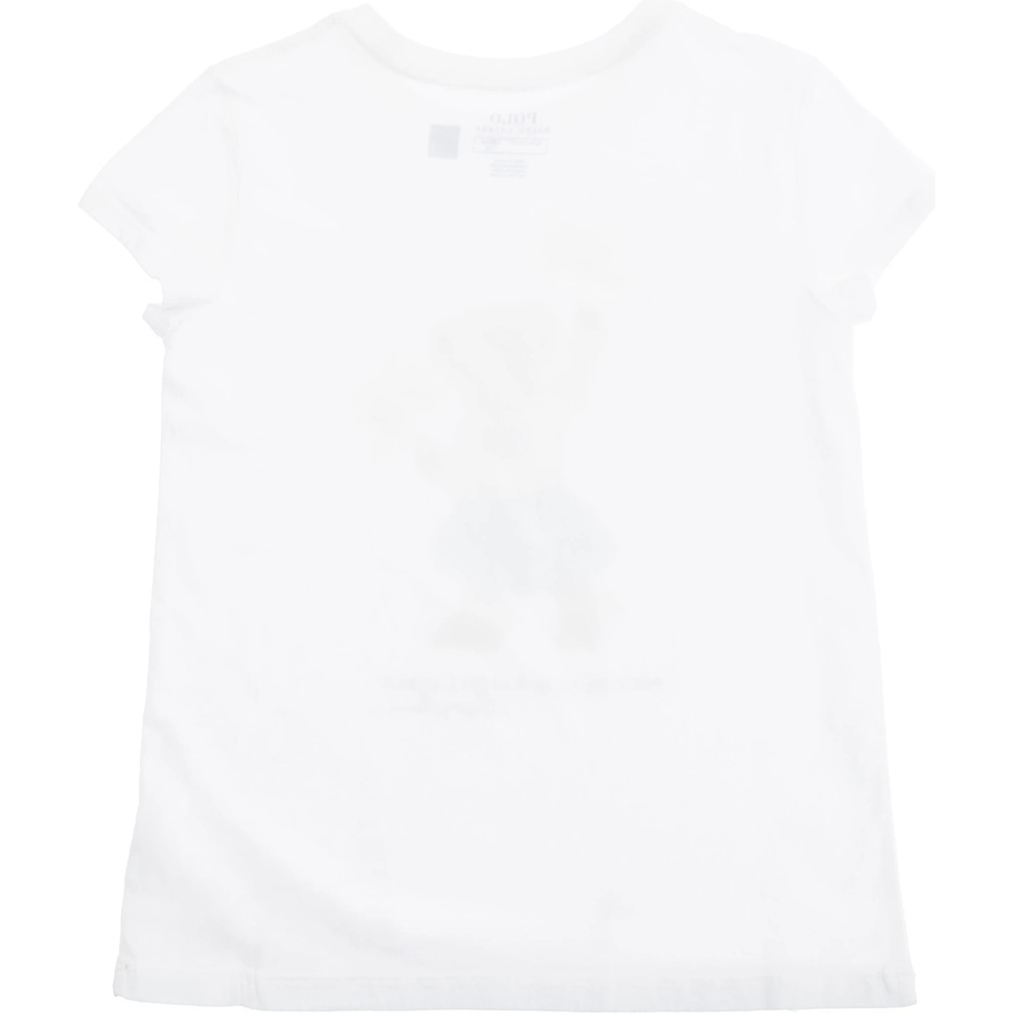 White Crewneck T-Shirt with Maxi Logo Print on the Front in Cotton Girl