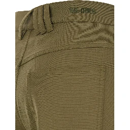 Green Trousers with Belt Loops and Logo on the Back in Fabric Woman