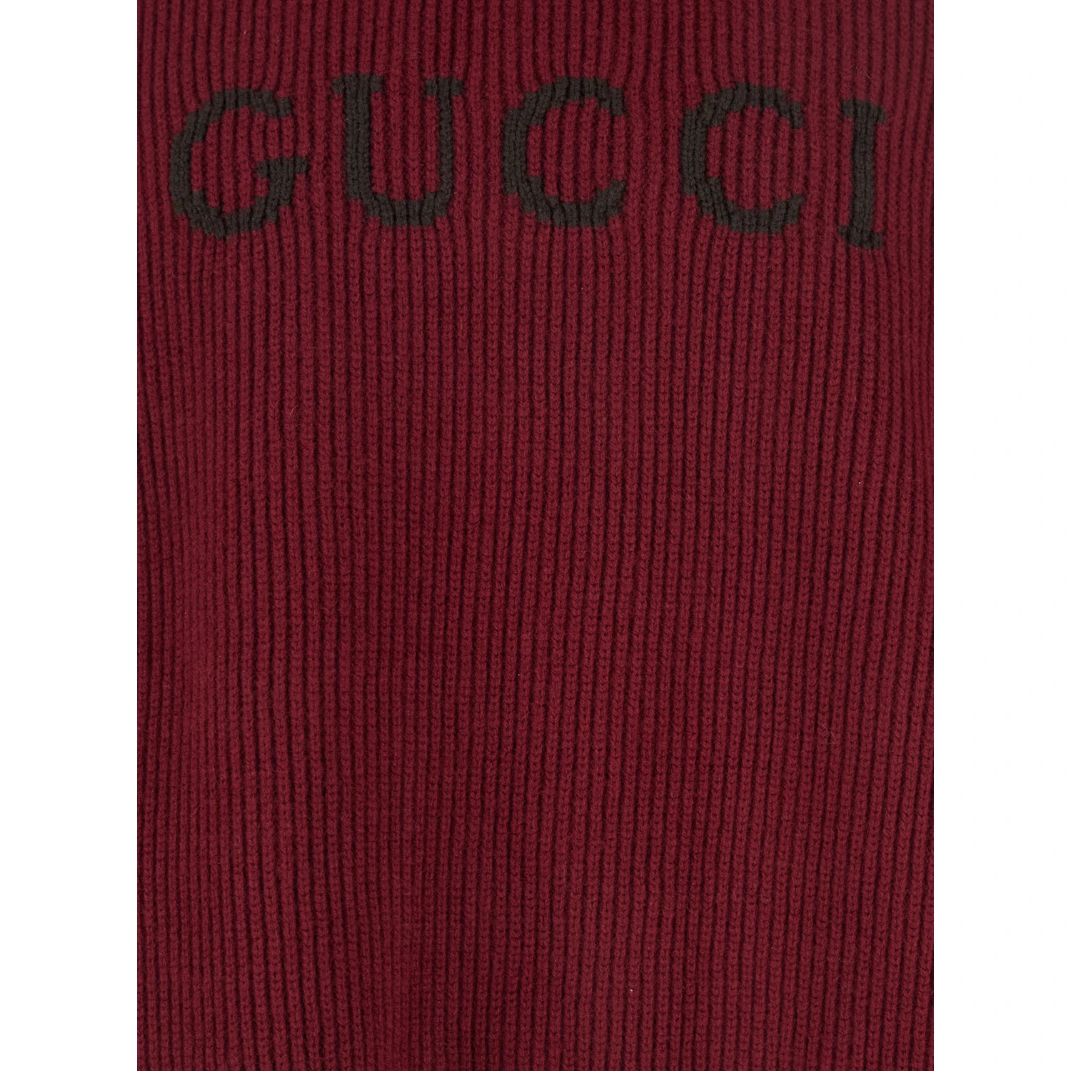 Bordeaux Crewneck Sweater with Logo Lettering Embroidery on the Front in Wool Man