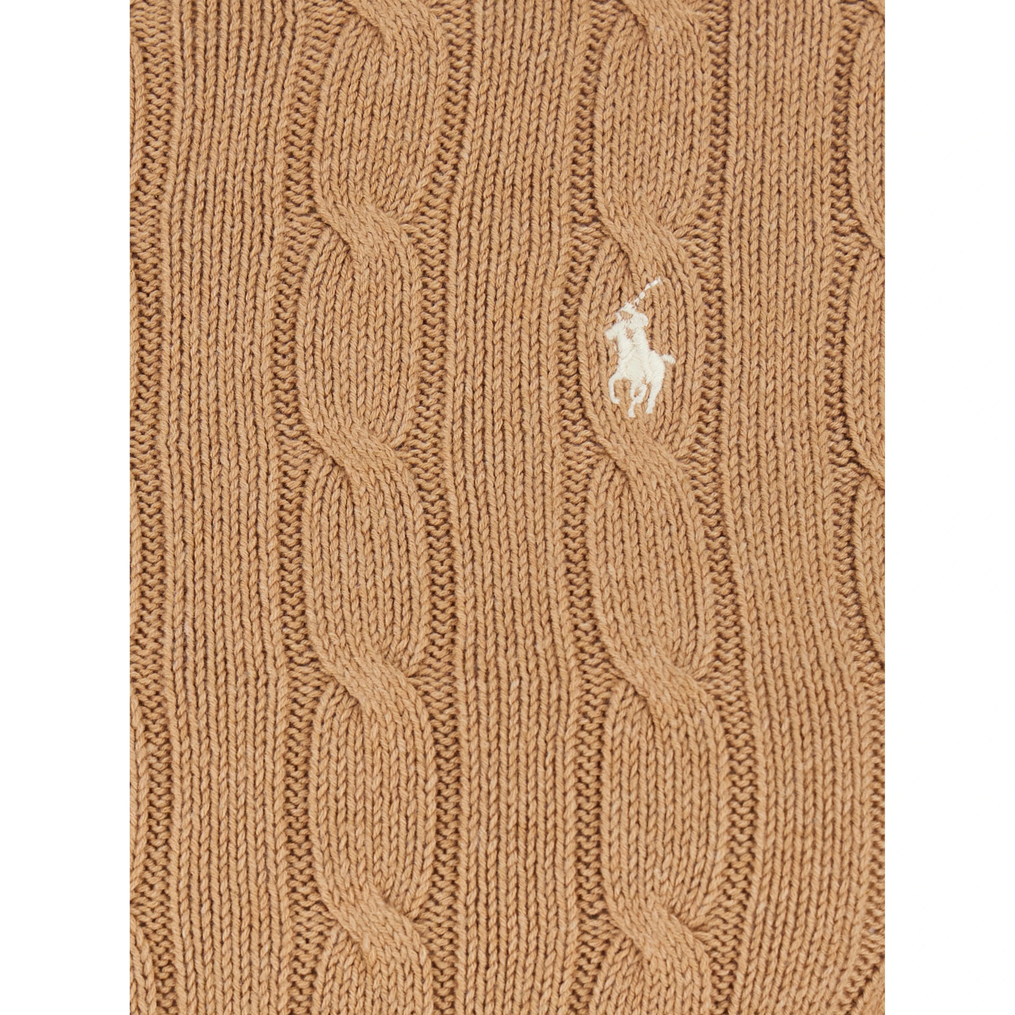 Beige Sweater with Embroidered Pony Detail on the Front in Cotton Woman