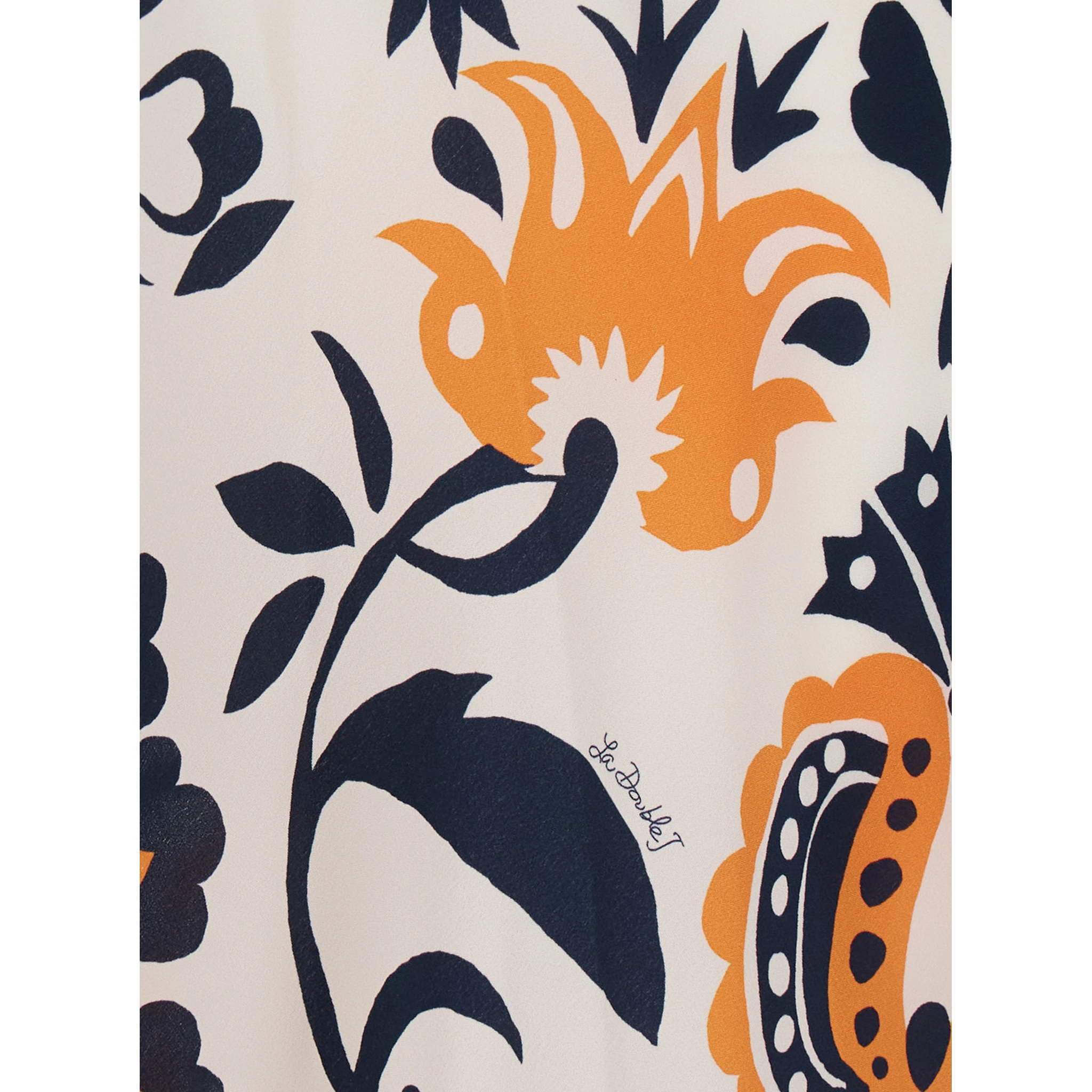 Marlene Multicolor Long Dress with V-Neck and All-Over Floral Print in Fabric Woman