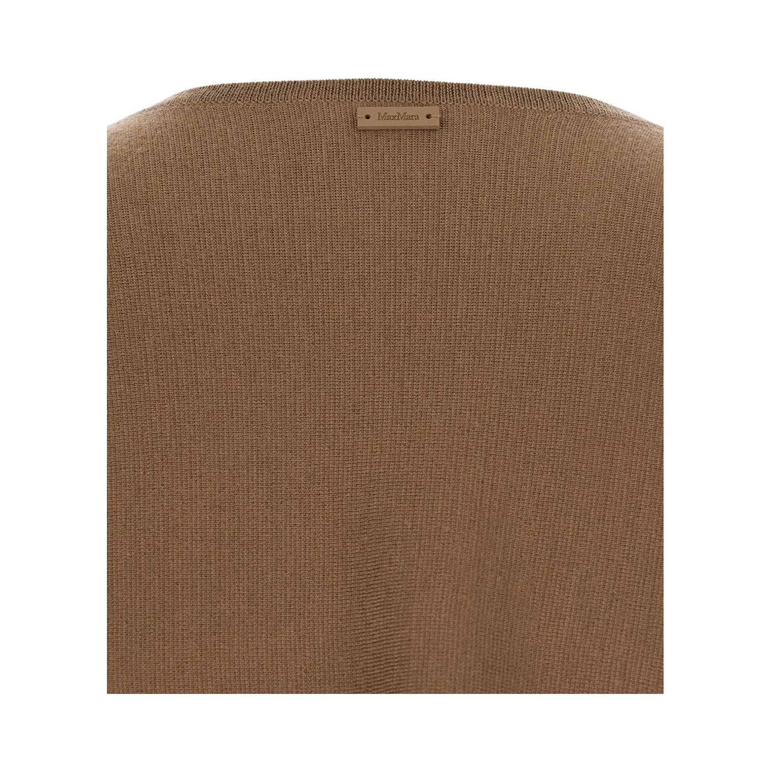 Frais Brown Crewneck Sweater with Cuffs with Ties in Wool Woman