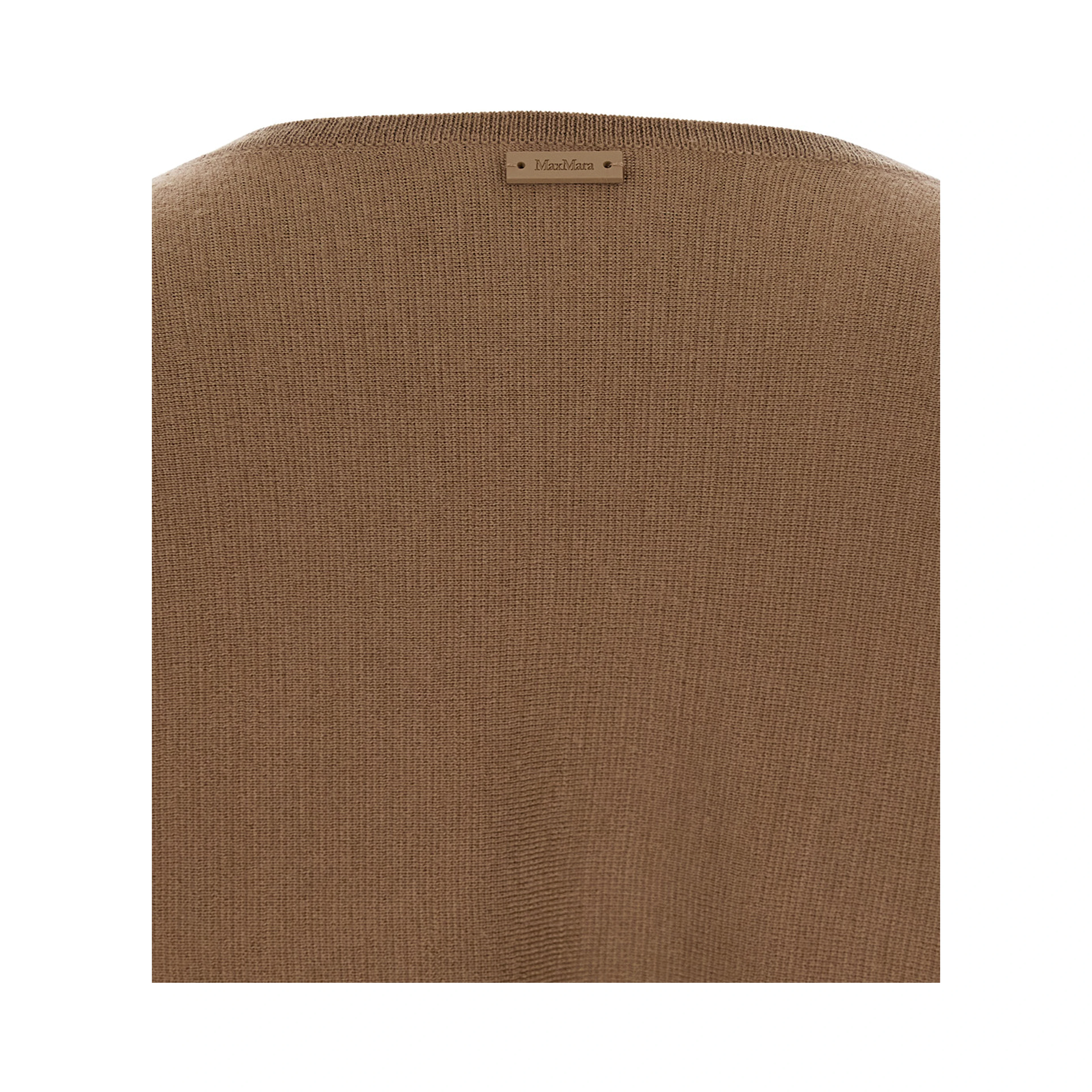 Frais Brown Crewneck Sweater with Cuffs with Ties in Wool Woman