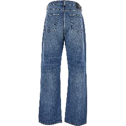 Blue Jeans with Belt Loops in Denim Man