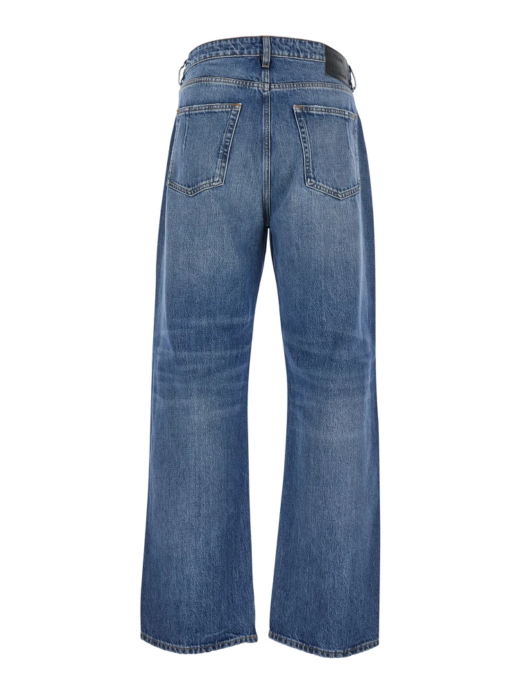 Blue Jeans with Belt Loops in Denim Man alternative