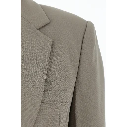 Brown Single-Breasted Jacket with Notched Revers in Tech Fabric Woman