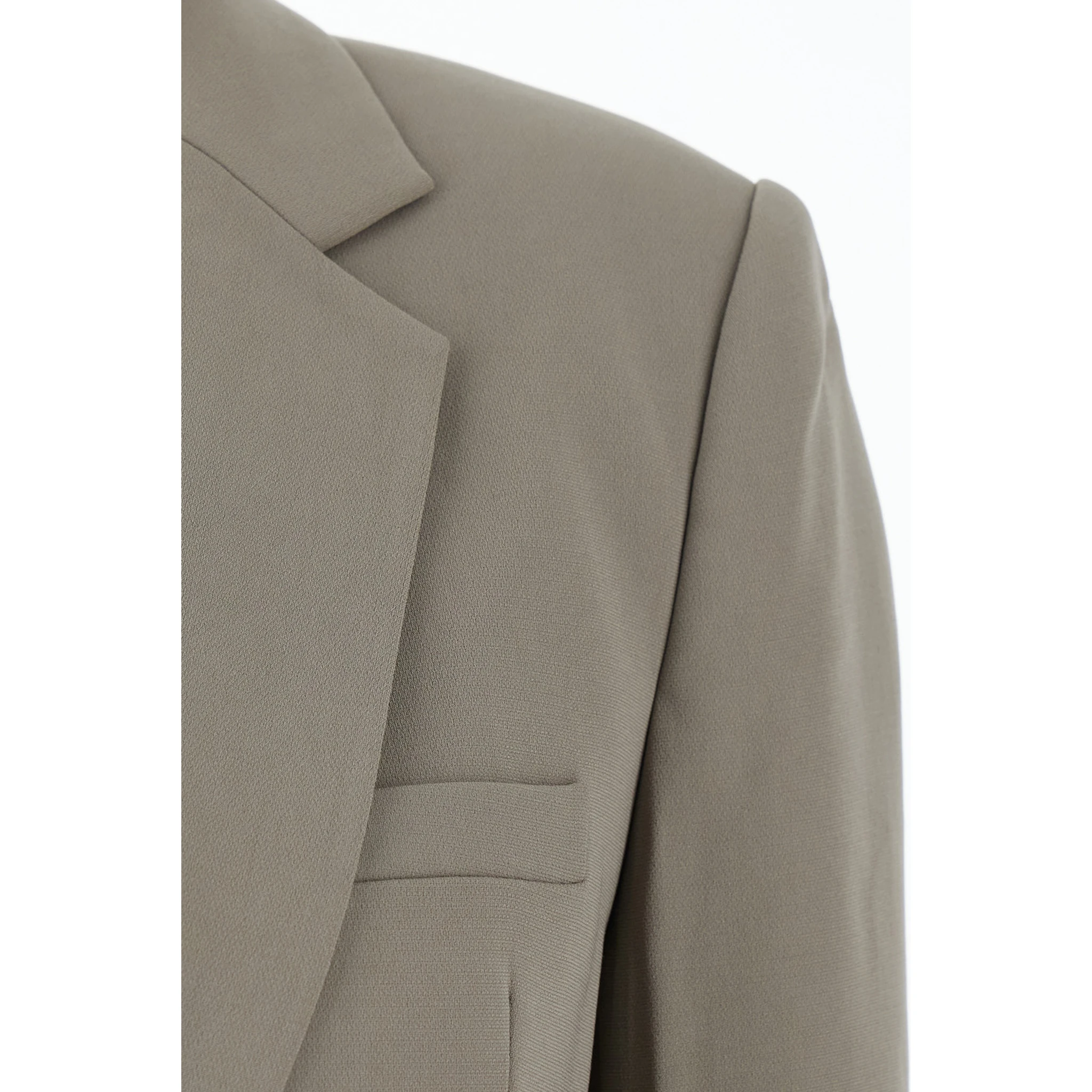 Brown Single-Breasted Jacket with Notched Revers in Tech Fabric Woman