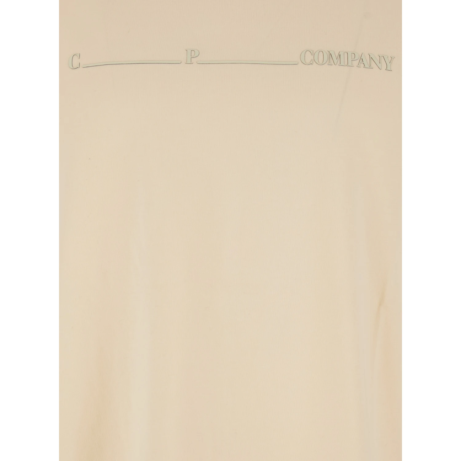 Beige T-Shirt with Logo on the Front in Cotton Man