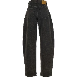 Bibi Brown Jeans with Logo Patch on the Rear and Tapered Leg in Denim Woman