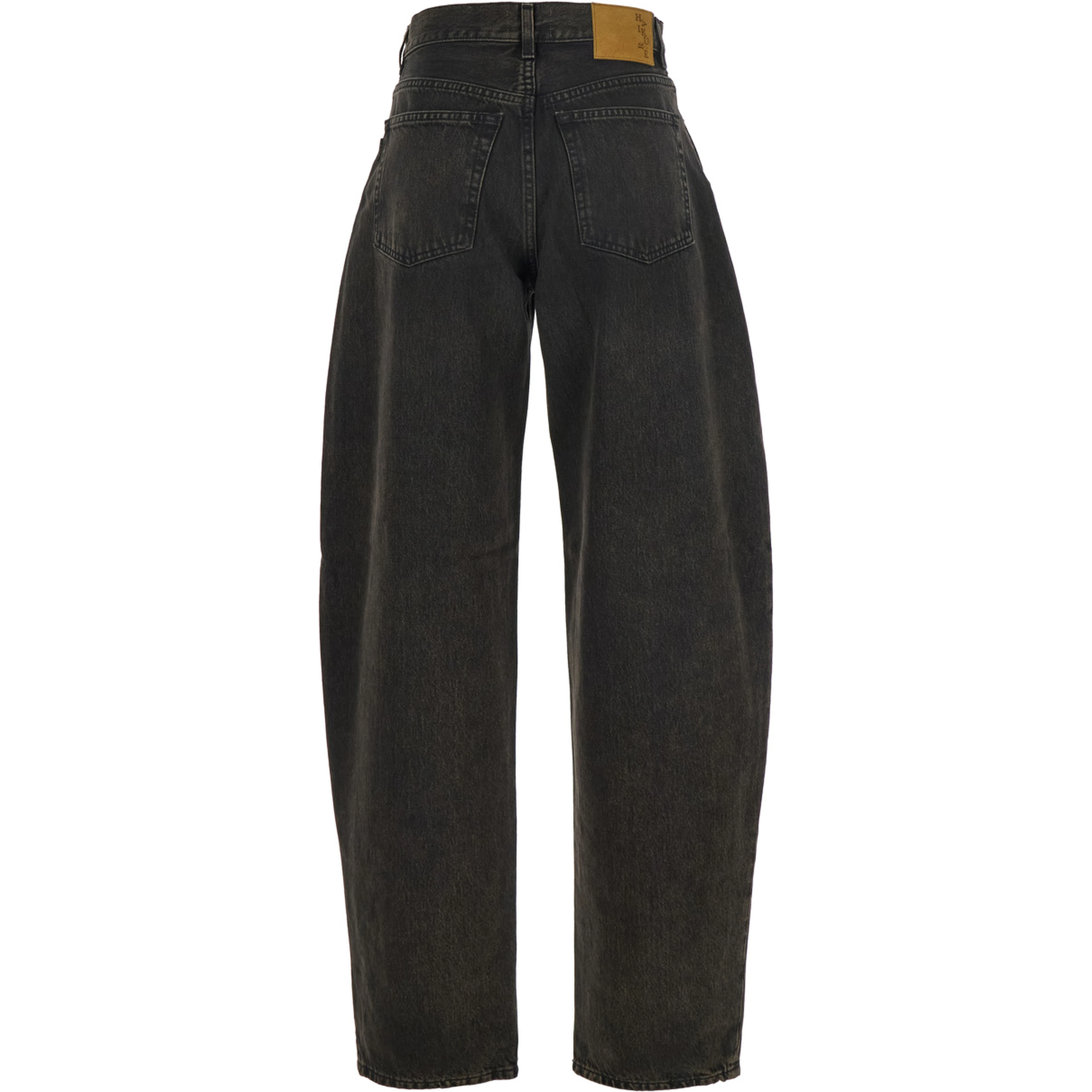 Bibi Brown Jeans with Logo Patch on the Rear and Tapered Leg in Denim Woman
