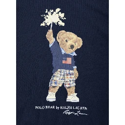 Blue Crewneck T-Shirt with Maxi Logo Print on the Front in Cotton Boy