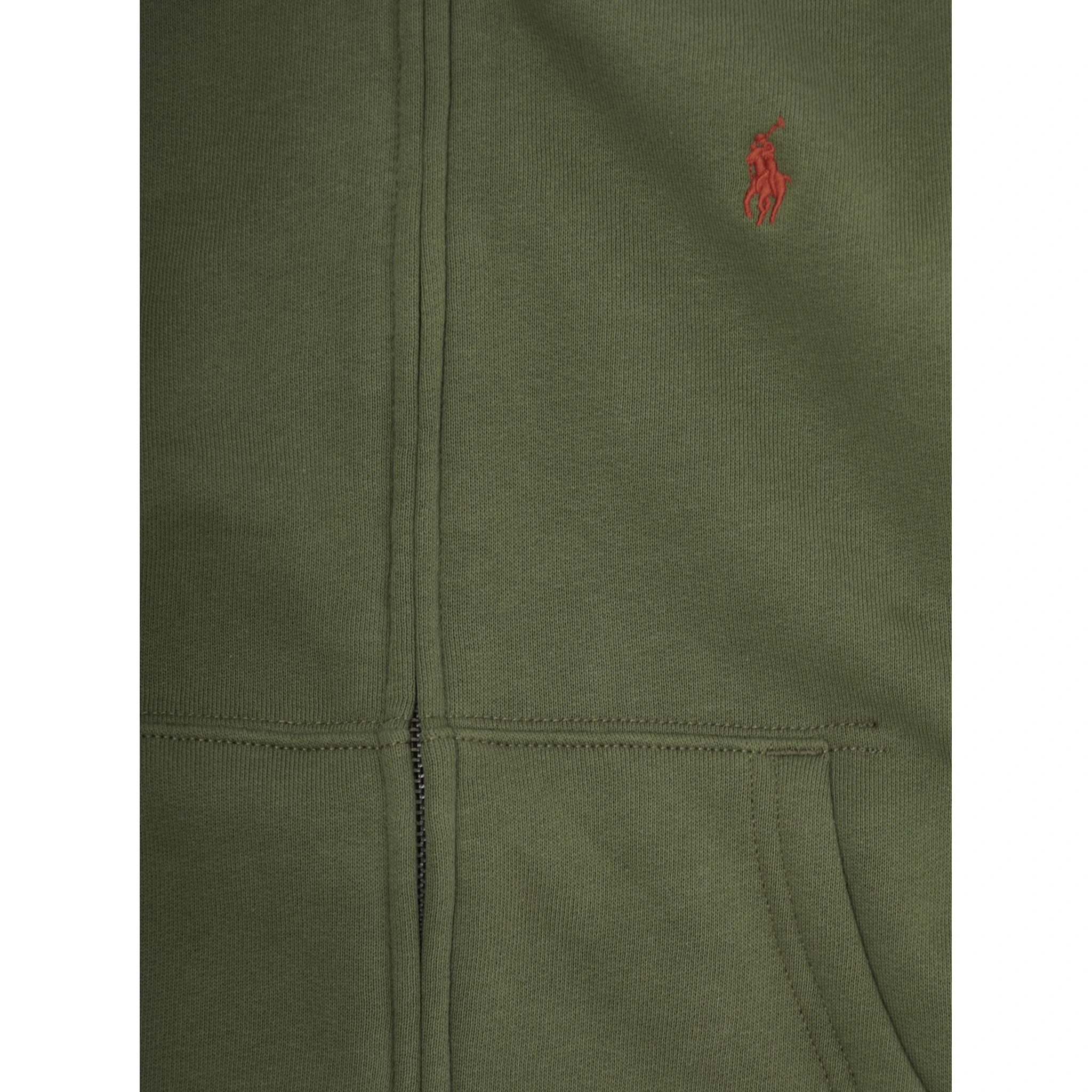 Green Sweatshirt with Zip Closure and Pony Logo on Front in Cotton Boy
