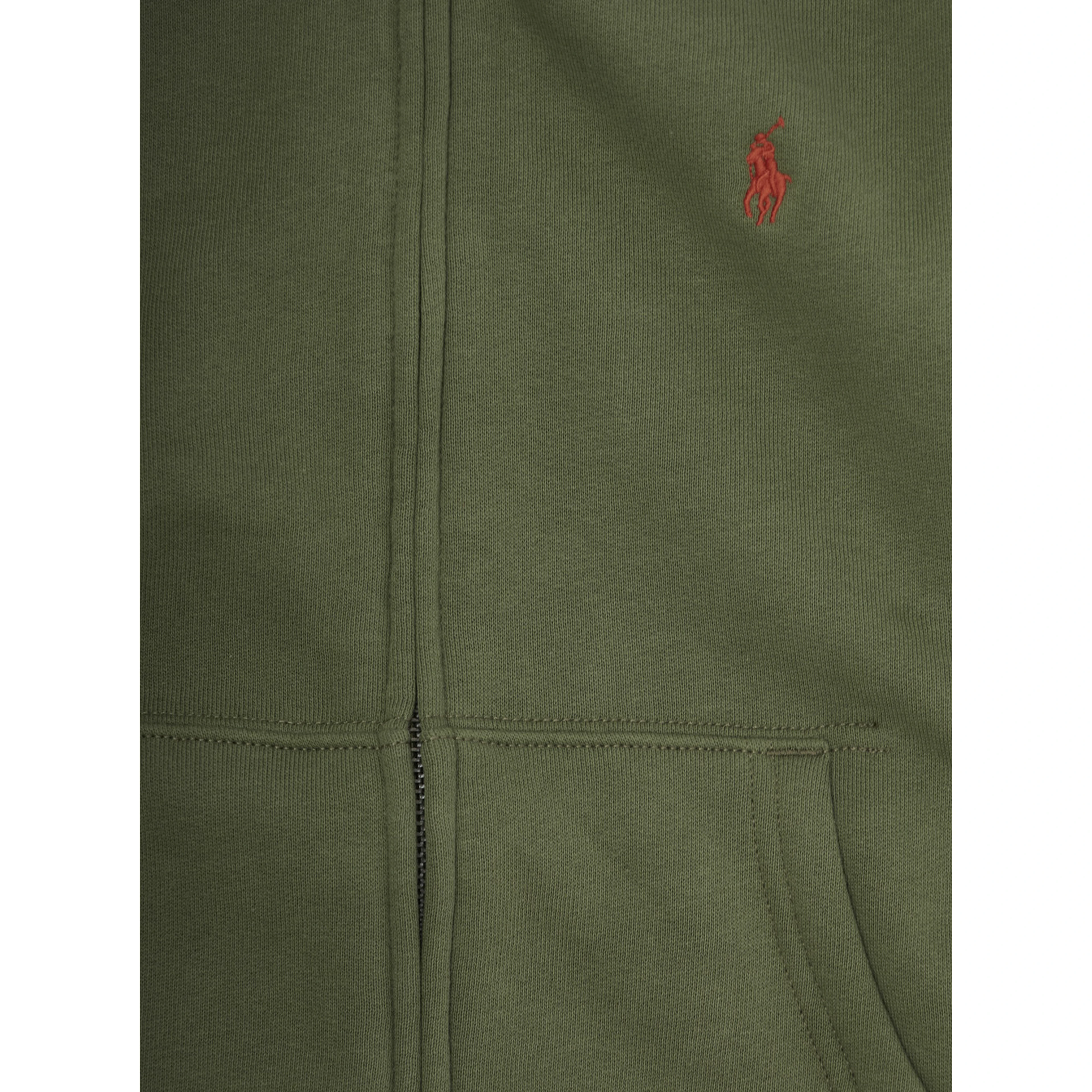 Green Sweatshirt with Zip Closure and Pony Logo on Front in Cotton Boy