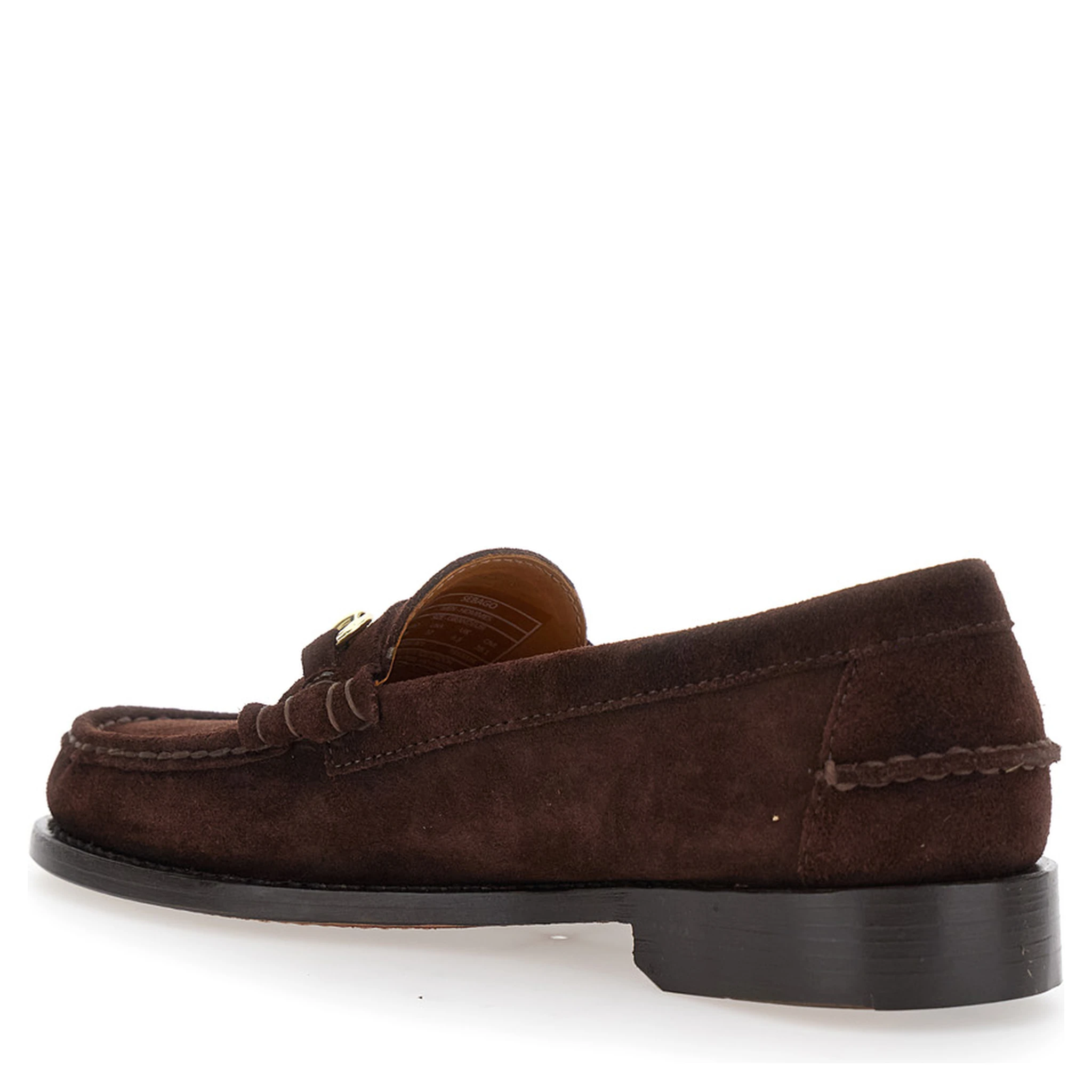 Joe Modena Brown Pull-On Loafers with Horsebit Detail in Suede Man