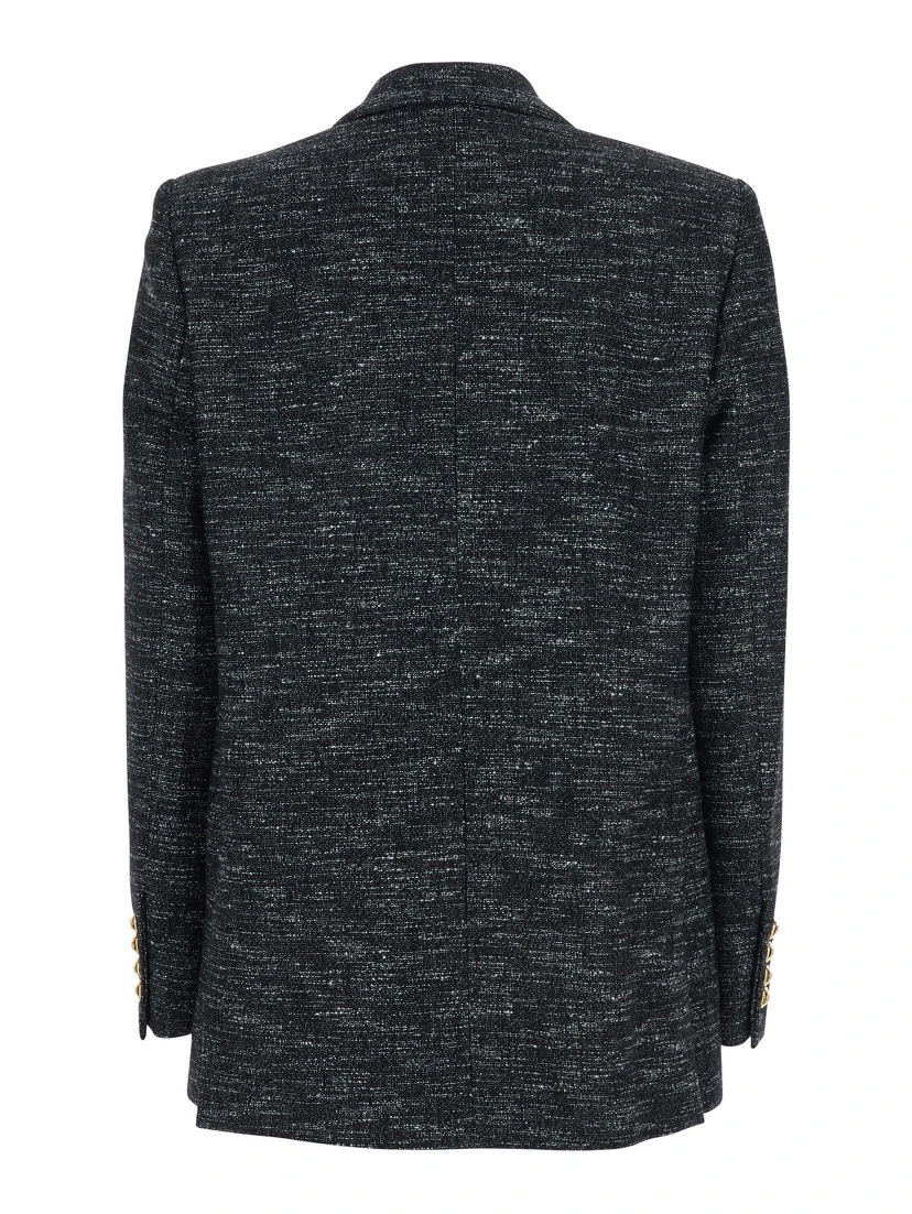 Aifer Grey Double-Breasted Jacket with Notched Revers in Wool Blend Woman