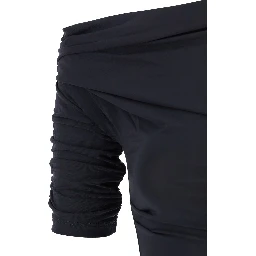 La Mini Robe Drapeado Blue One-Shoulder Mini Dress with Ruched Details in Viscose Blend Stretch Woman