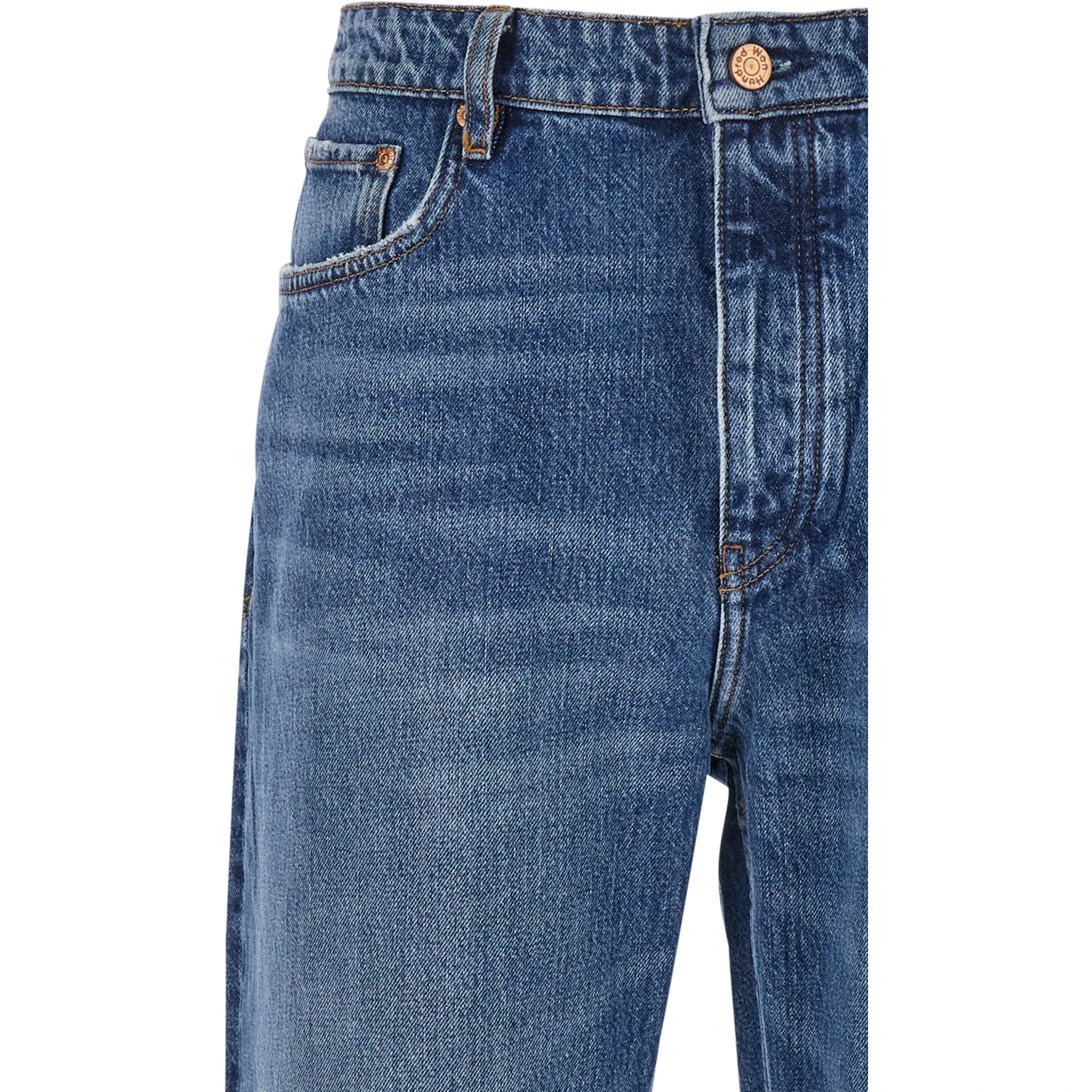 Blue Jeans with Belt Loops in Denim Man