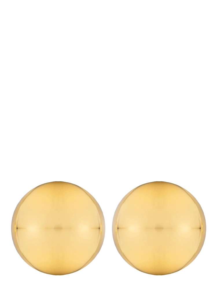 Luna Metallic Earings with Rear Butterfly Clasp Closure and Circular Design in Gold Plated Bronze Woman