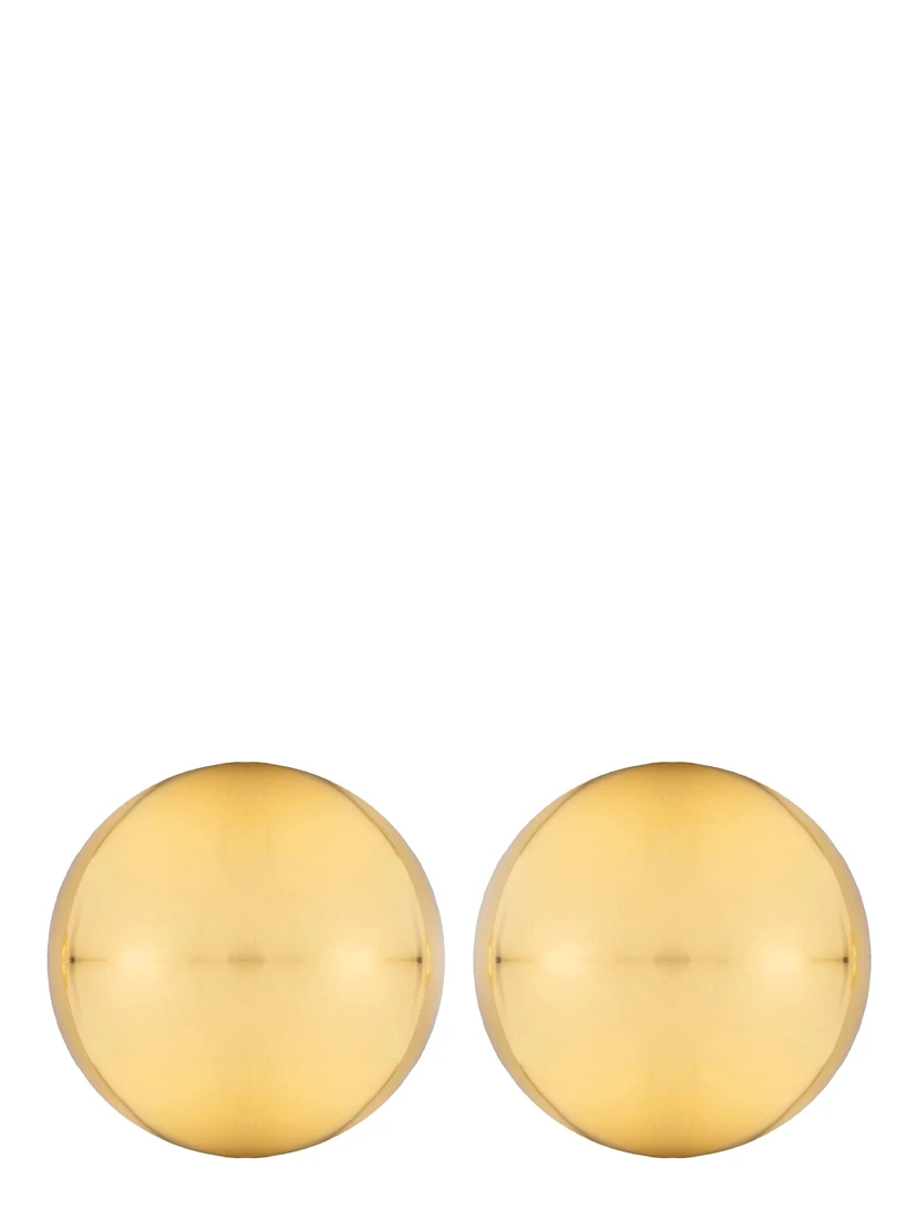 Luna Metallic Earings with Rear Butterfly Clasp Closure and Circular Design in Gold Plated Bronze Woman