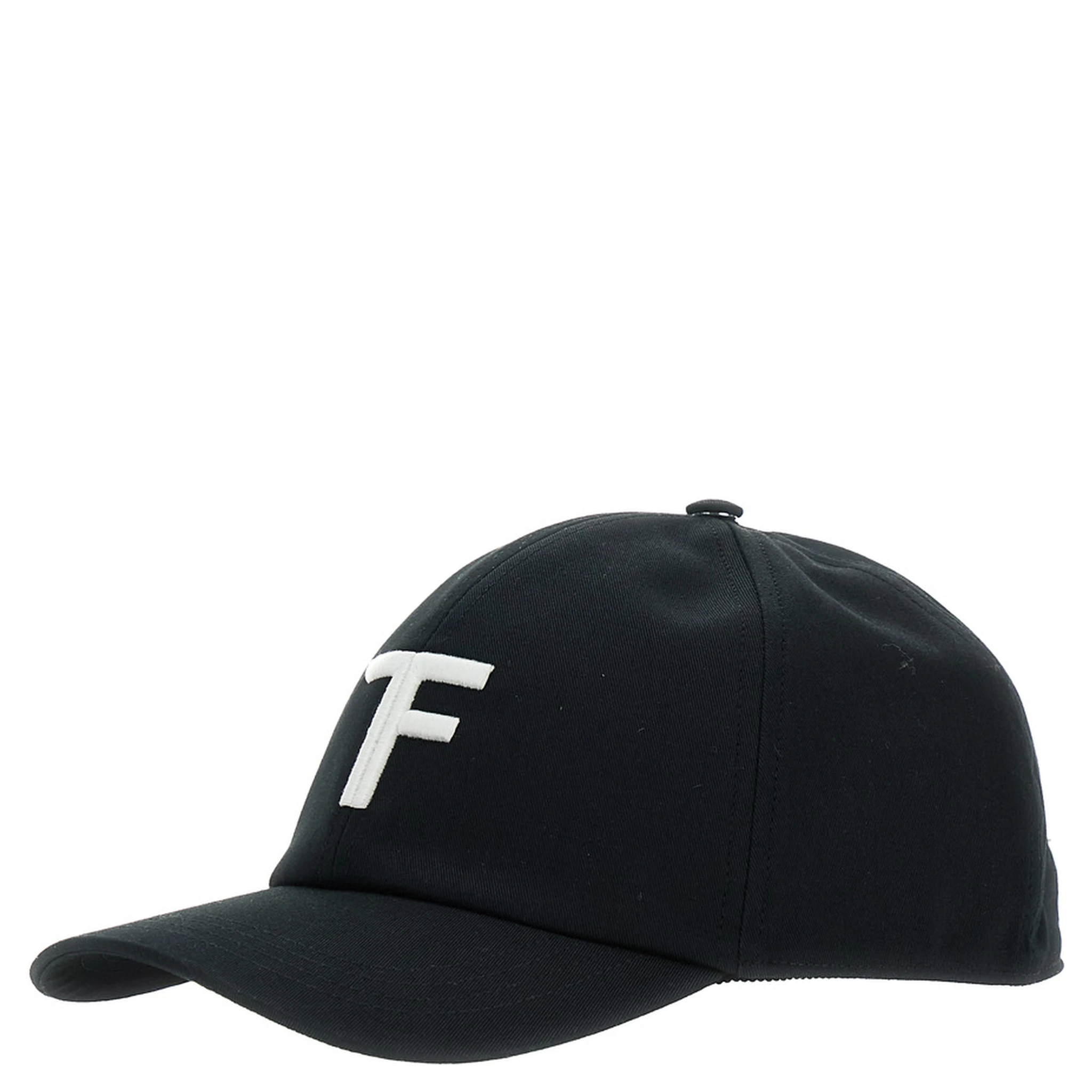Black Baseball Cap with Logo Embroidery on the Front and Logo Lettering on the Rear in Cotton Man