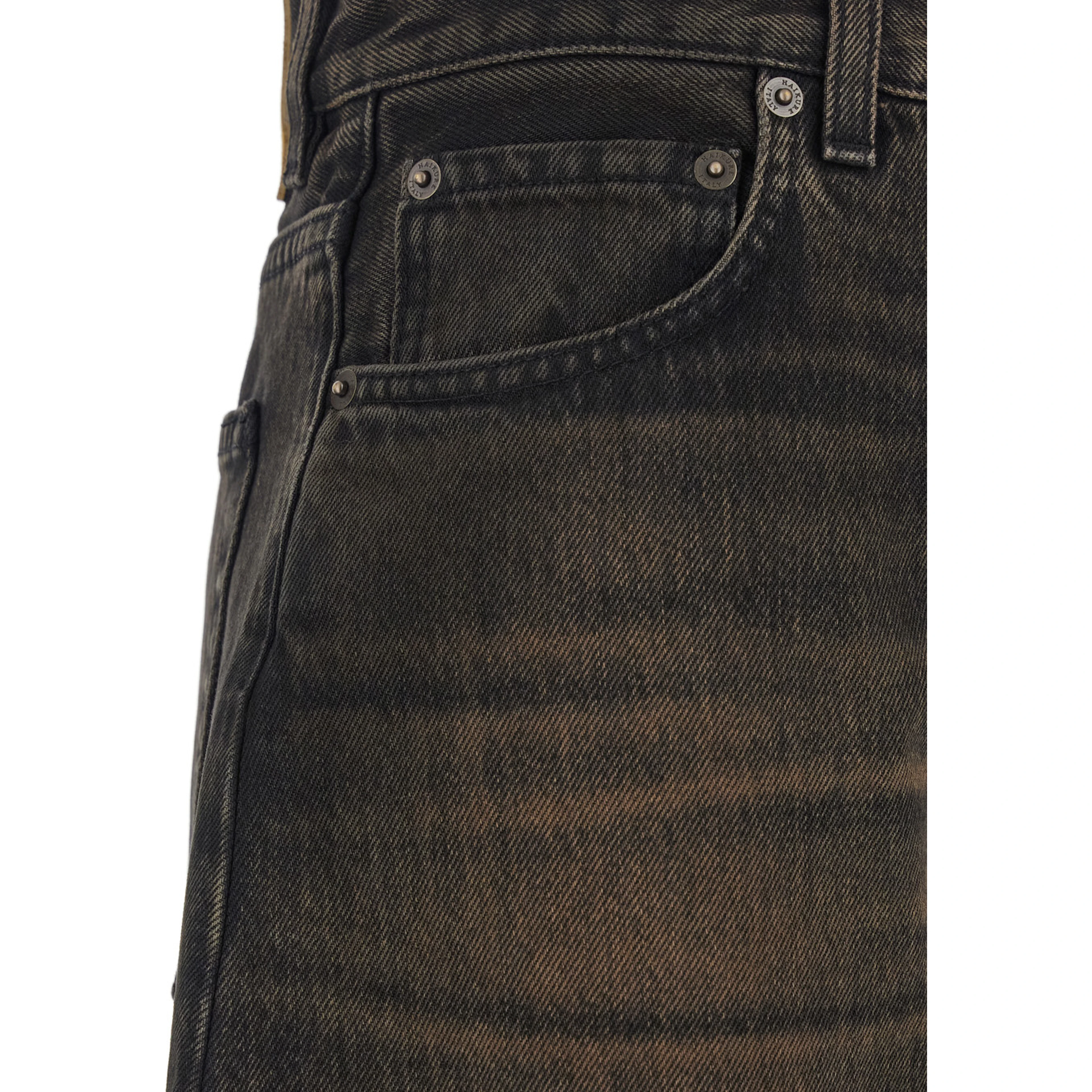 Bibi Brown Jeans with Logo Patch on the Rear and Tapered Leg in Denim Woman