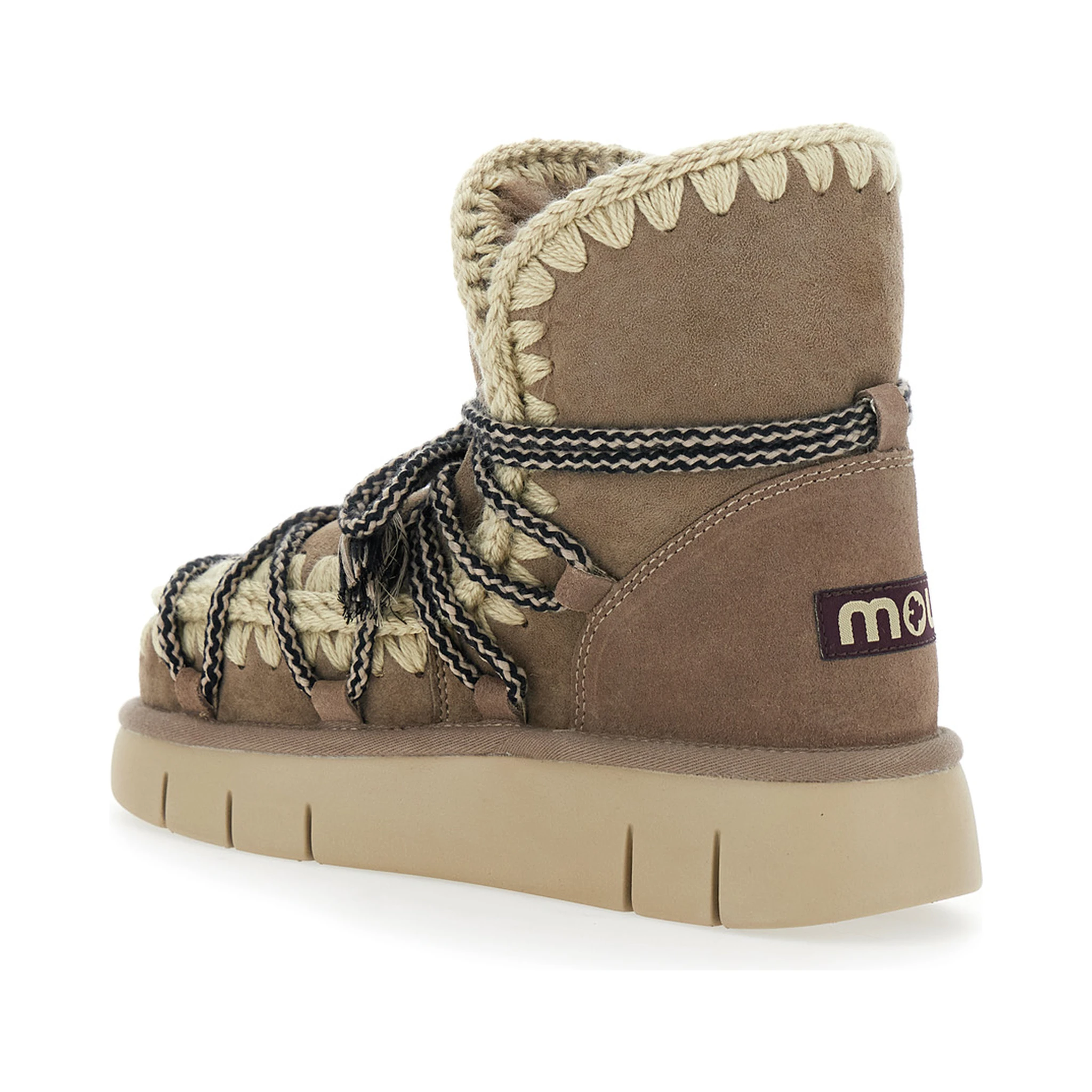Grey Ankle Boots with Lace Closure and Tassel Detail in Leather Woman