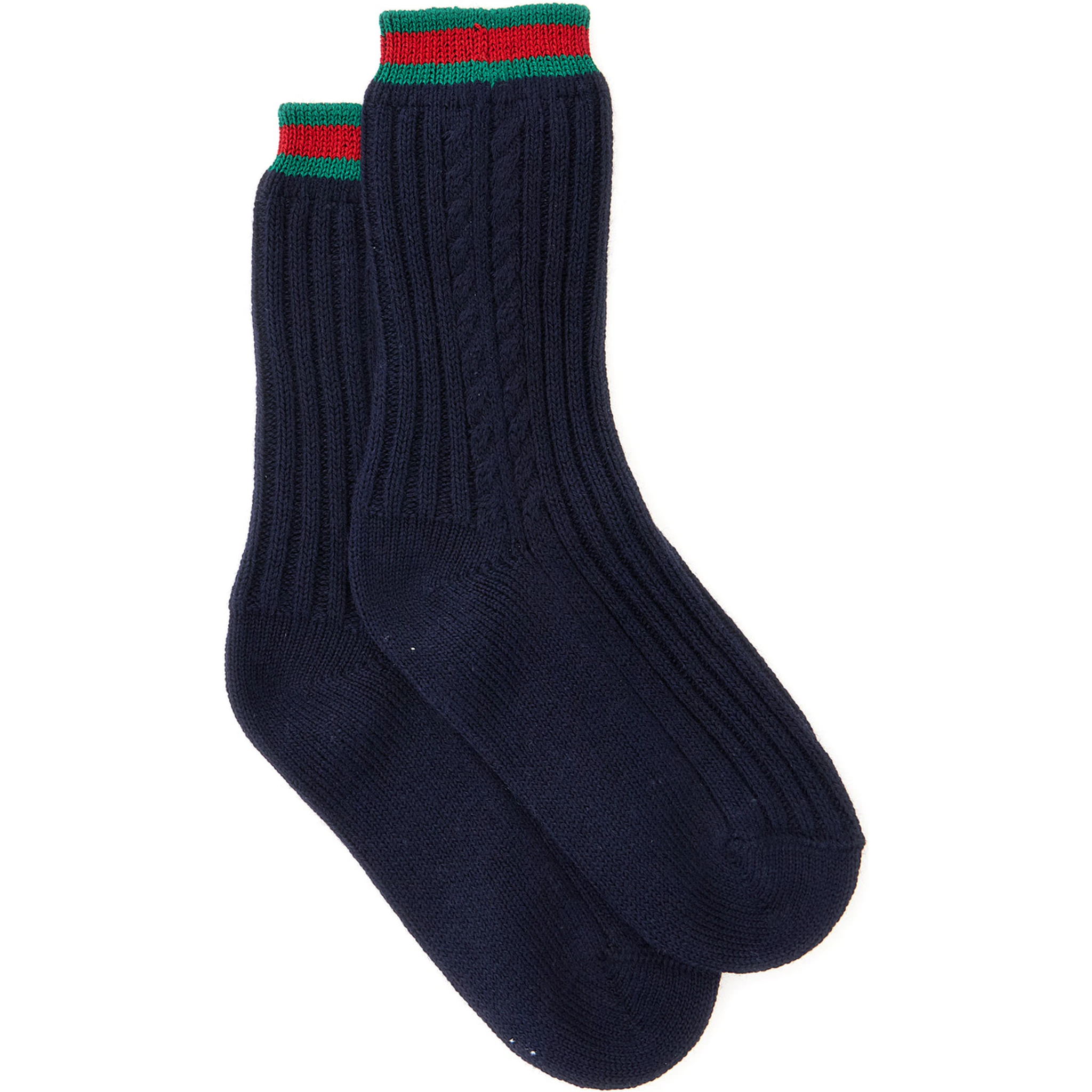 Blue Knit Socks with Web Detail on the Ankle in Cotton Baby