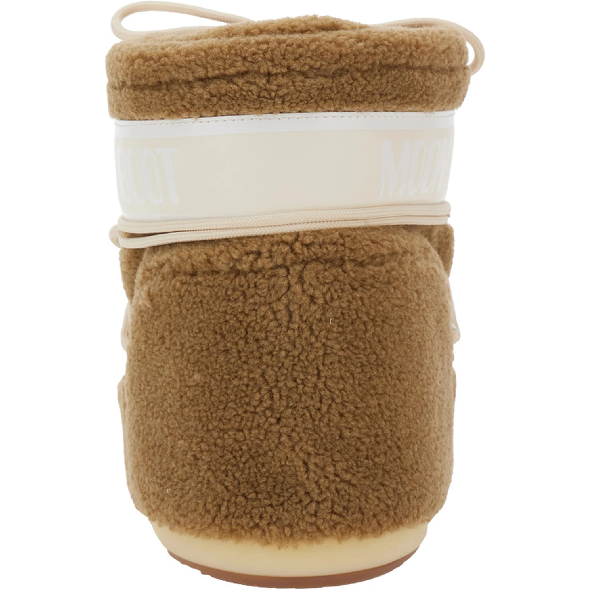 Icon Brown Snow Ankle Boots with Maxi Logo Print on the Side in Fleece Woman